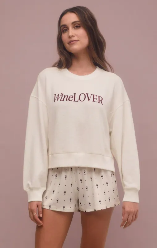 Wine Lover Long Sleeve Top sold by Z Supply