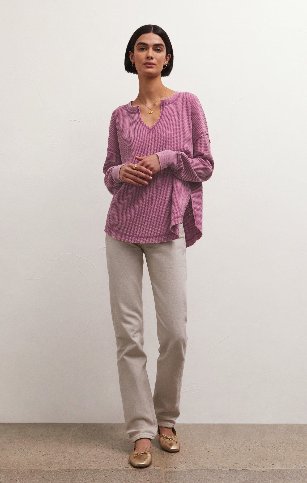 Driftwood Thermal Long Sleeve Top sold by Z Supply product image thumbnail 4