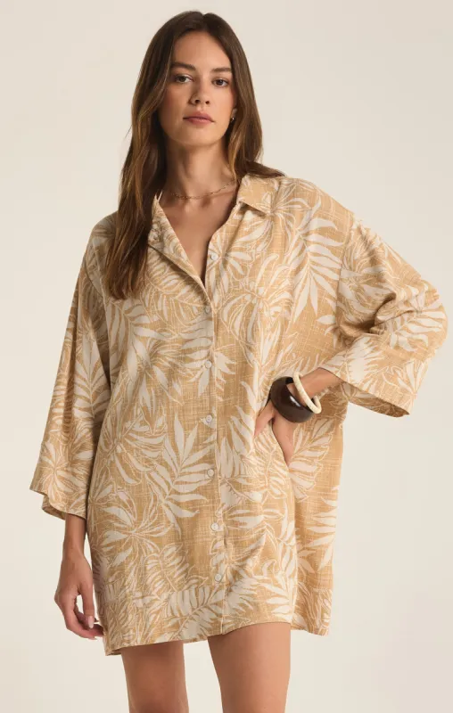 Camden Linen Palm Mini Dress sold by Z Supply