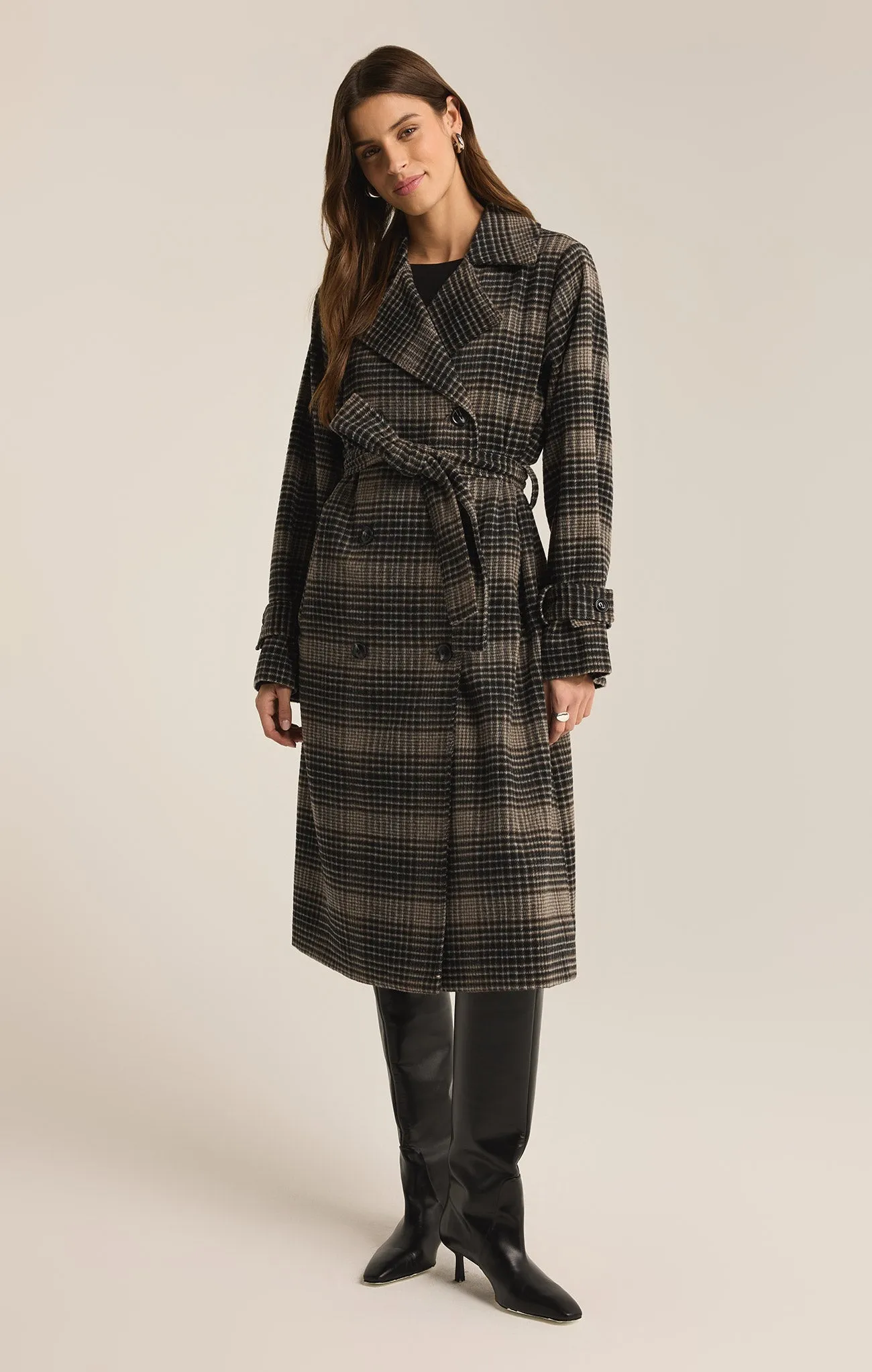 Jackie Plaid Trench sold by Z Supply