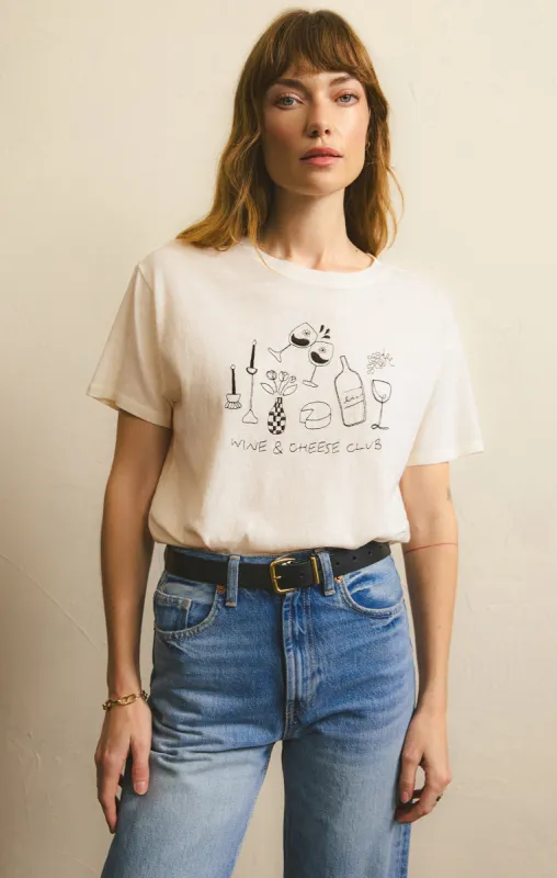 Wine & Cheese Pacific Embroidered Tee sold by Z Supply
