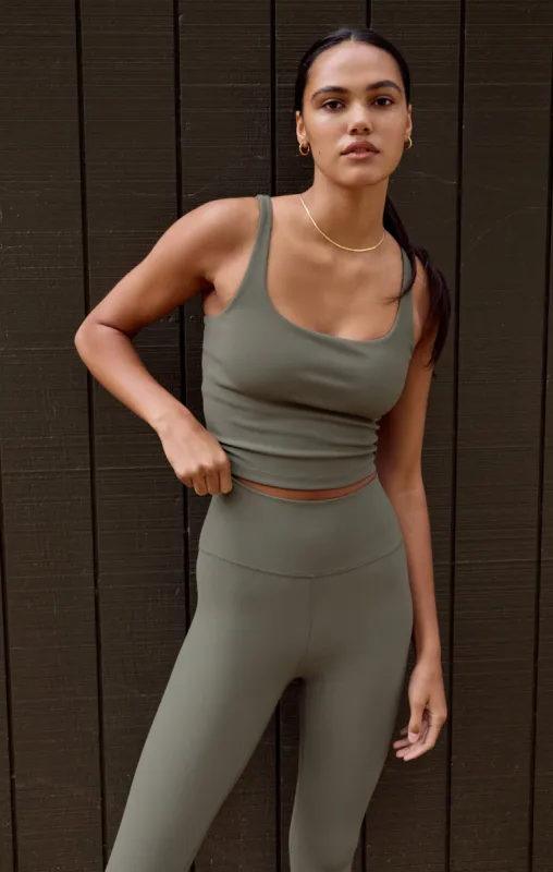 Early Bird Rib Cropped Tank sold by Z Supply