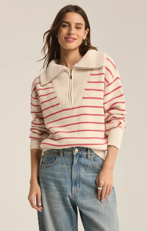 Villa Half Zip Stripe Sweater sold by Z Supply