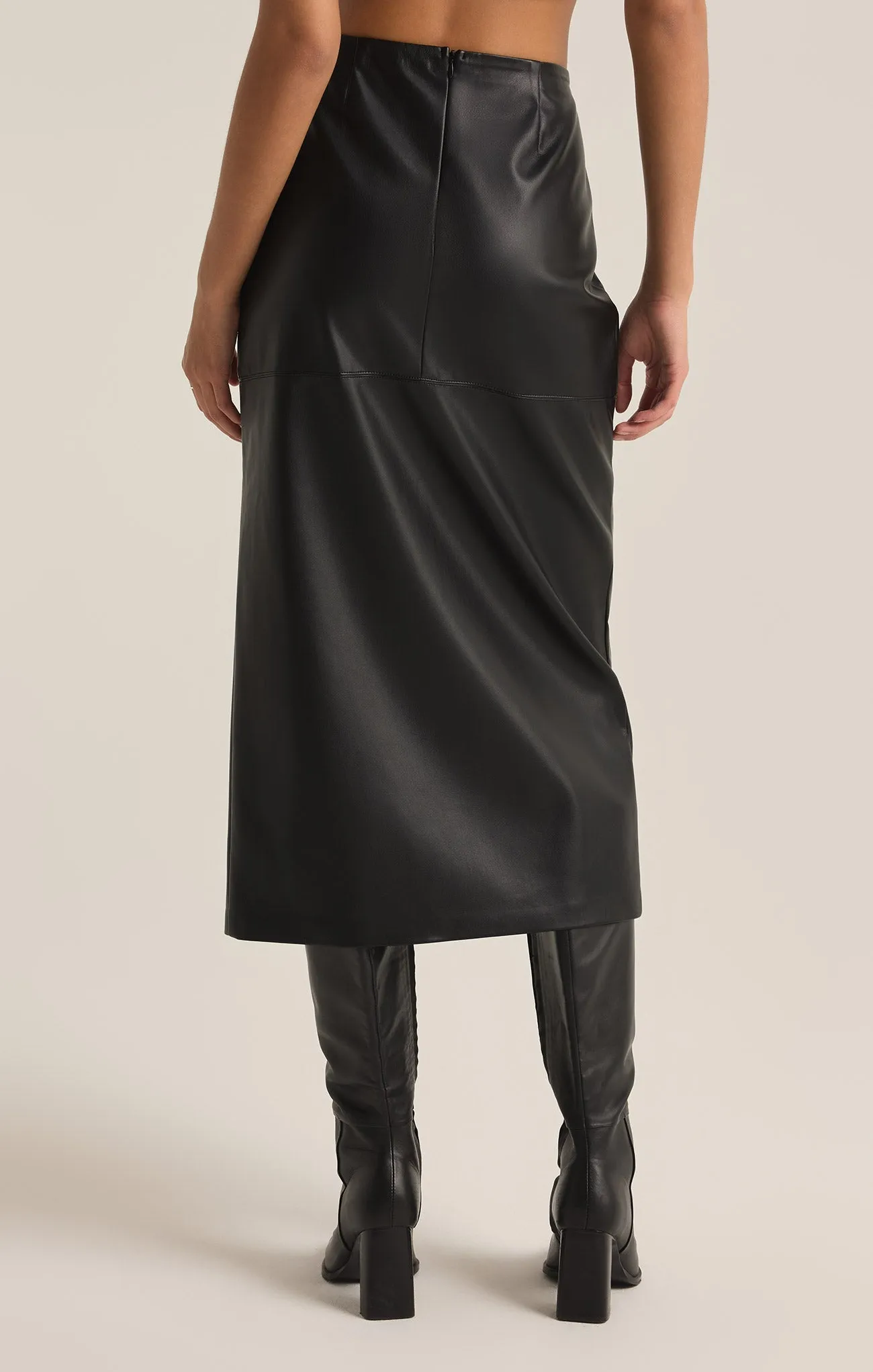 Metropolitan Faux Leather Midi Skirt sold by Z Supply product image thumbnail 2