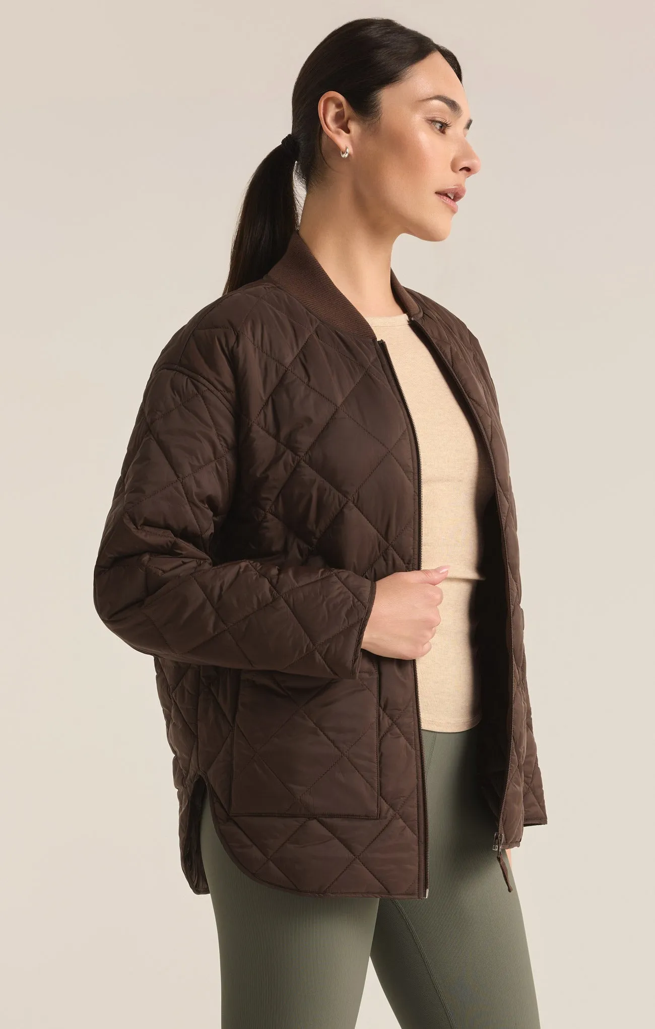 Sunrise Quilted Nylon Bomber Jacket sold by Z Supply product image thumbnail 5