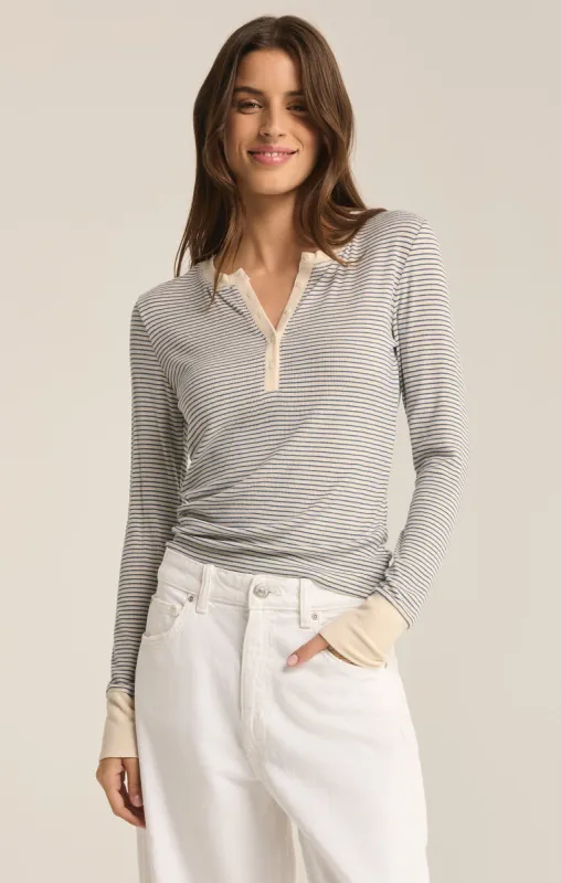 Scarlett Rib Classic Stripe Henley sold by Z Supply
