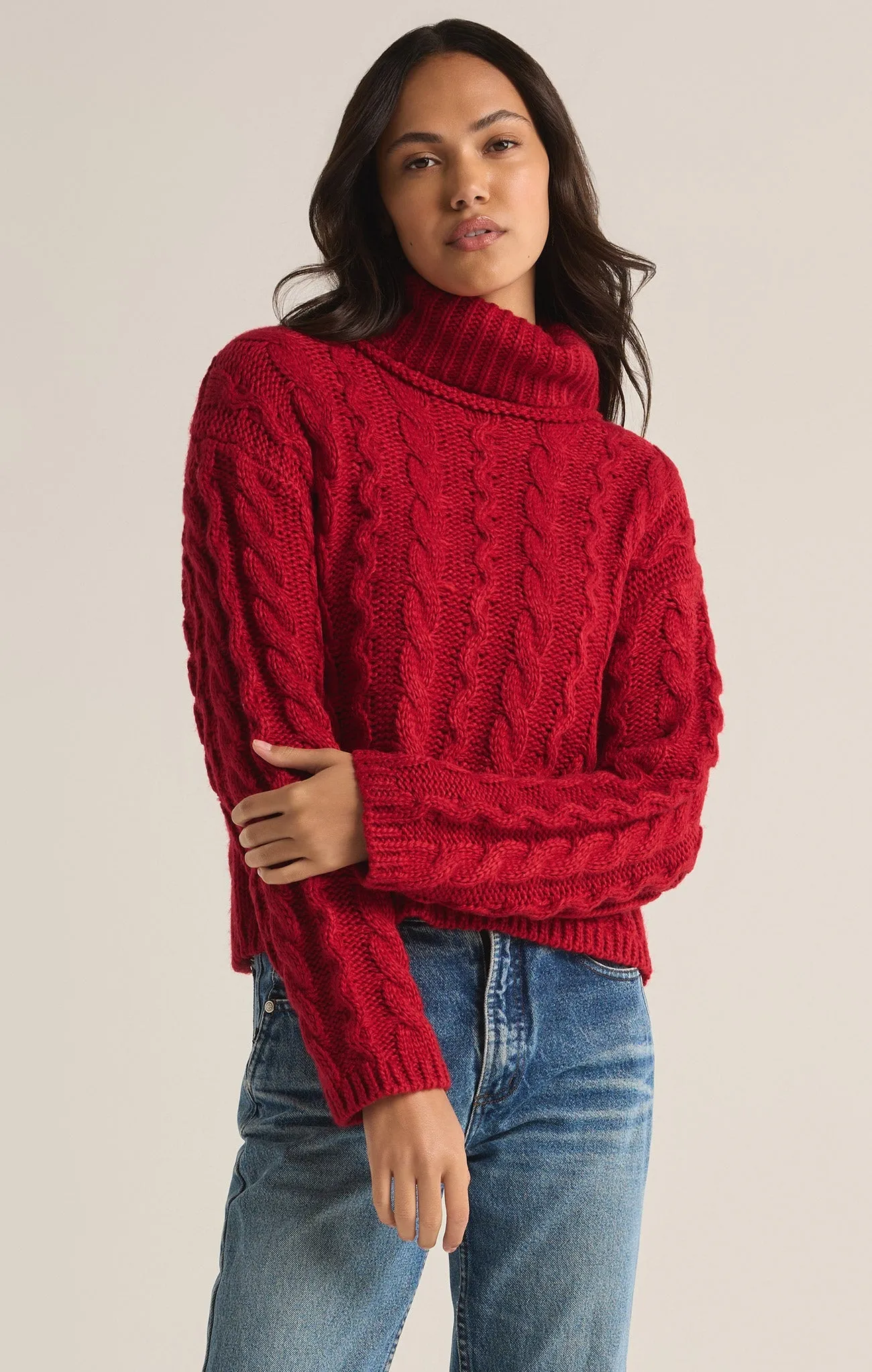 Tied To You Cable Knit Turtleneck Sweater sold by Z Supply