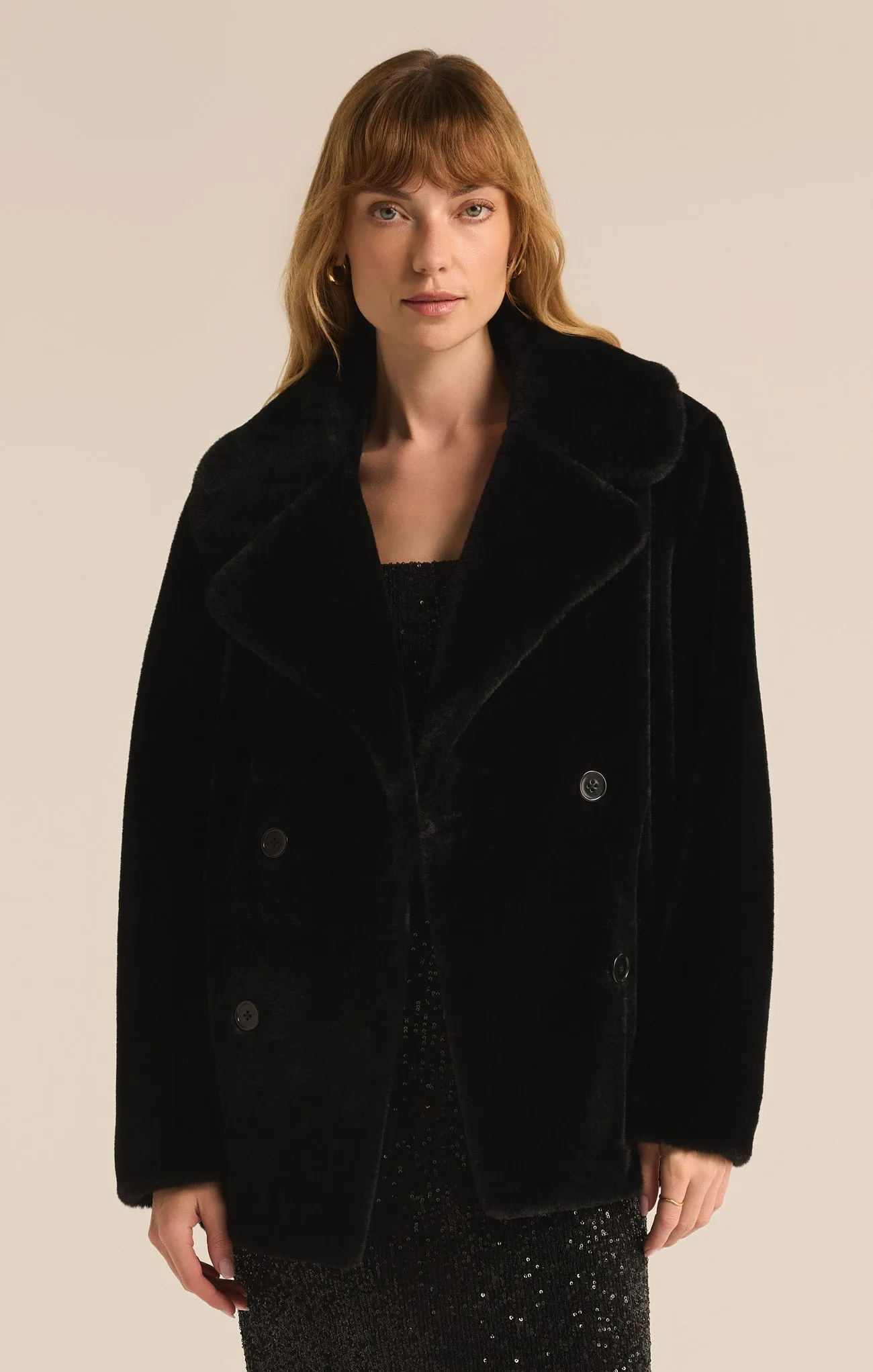Gem Double Breasted Faux Fur Coat sold by Z Supply