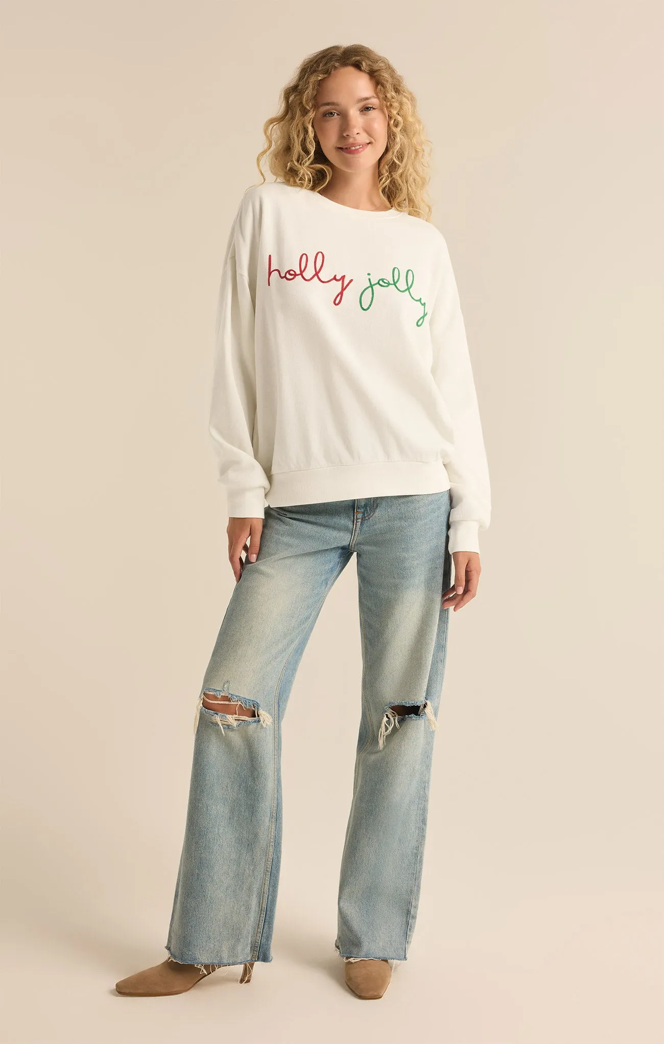 Holly Crewneck Embroidered Sweatshirt sold by Z Supply product image thumbnail 4