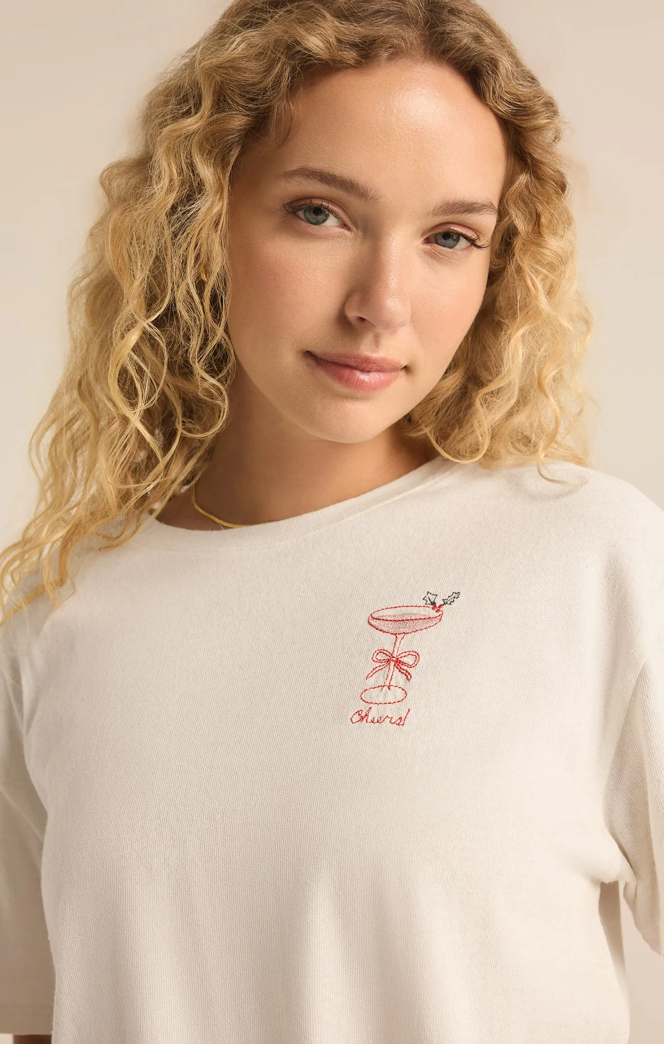 Cocktail Relaxed Embroidered Tee sold by Z Supply product image thumbnail 5