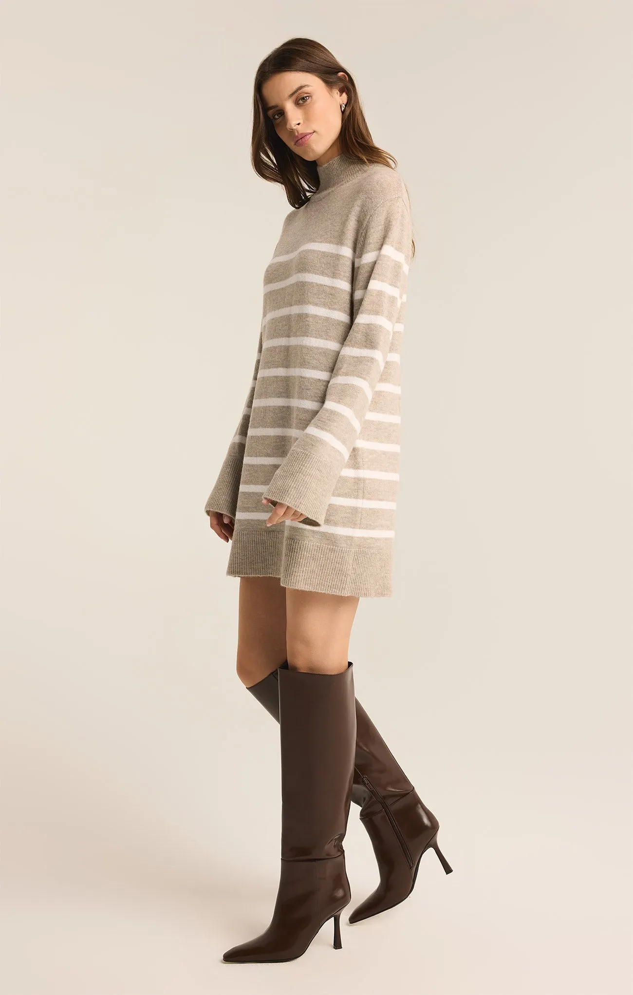 Fin Stripe Turtleneck Sweater Mini Dress sold by Z Supply product image thumbnail 3