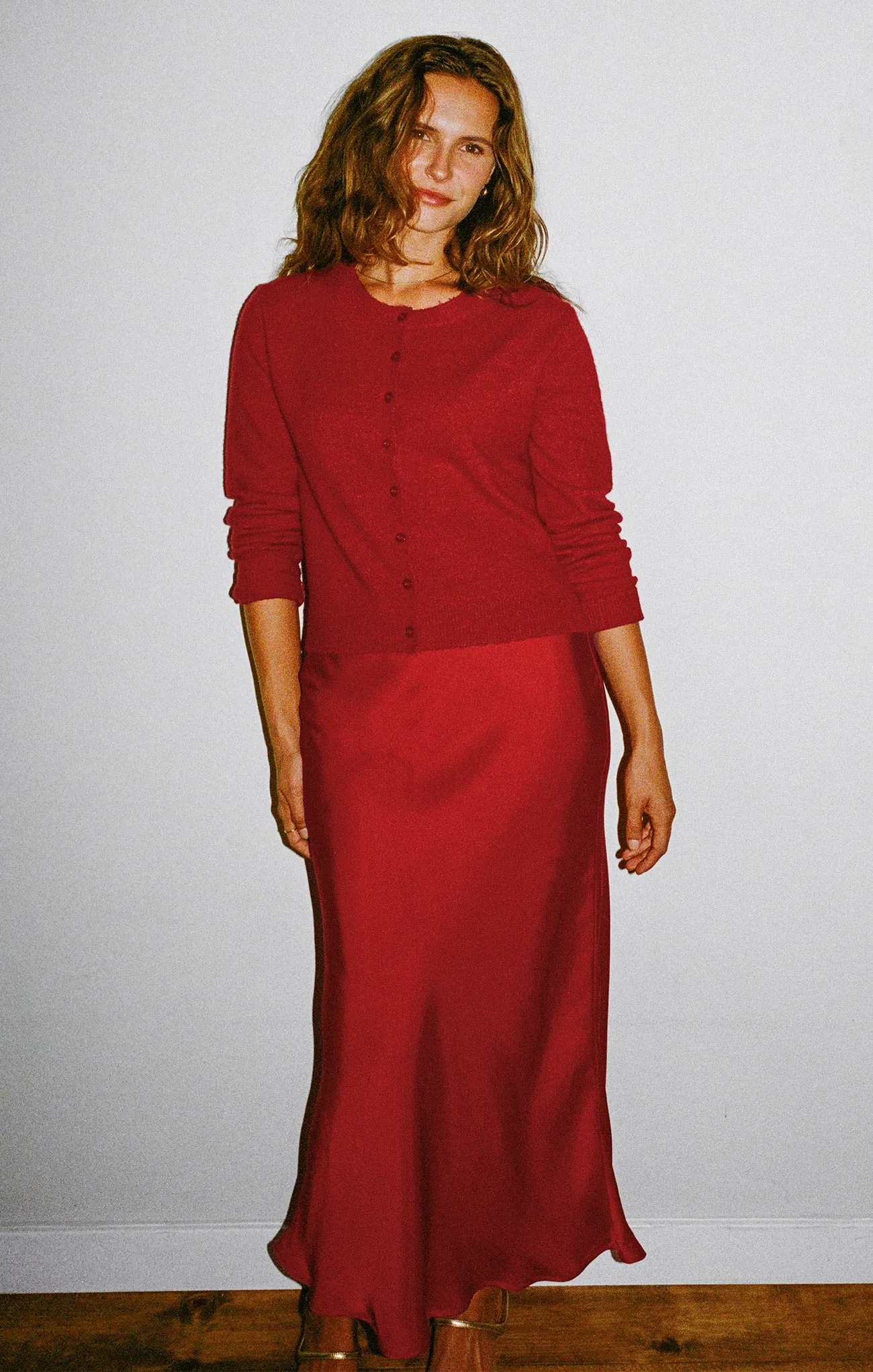 Europa Luxe Sheen Midi Skirt sold by Z Supply