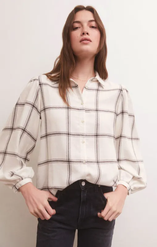 Overland Plaid Blouse sold by Z Supply