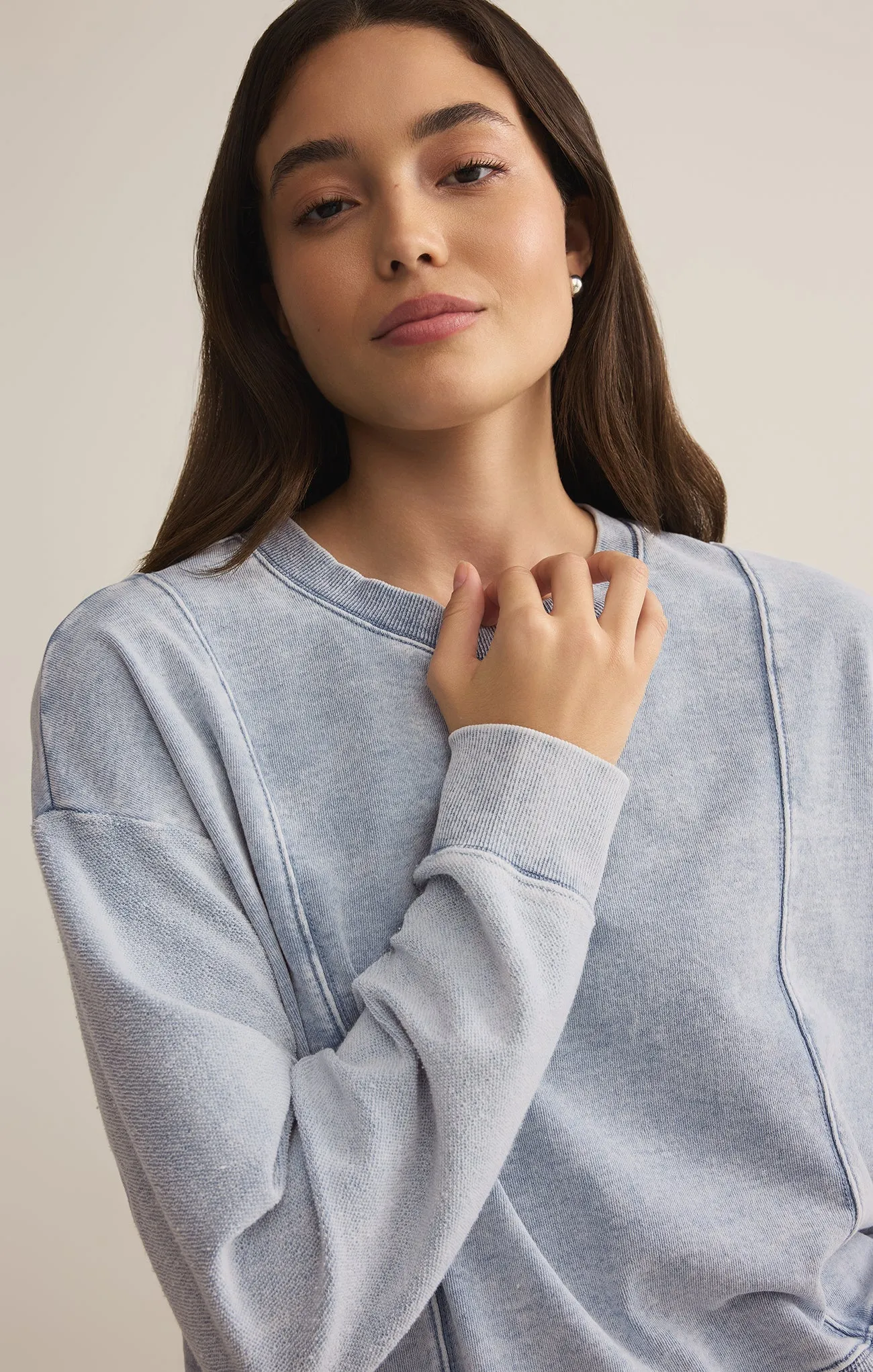 LAX Knit Denim Sweatshirt sold by Z Supply product image thumbnail 5