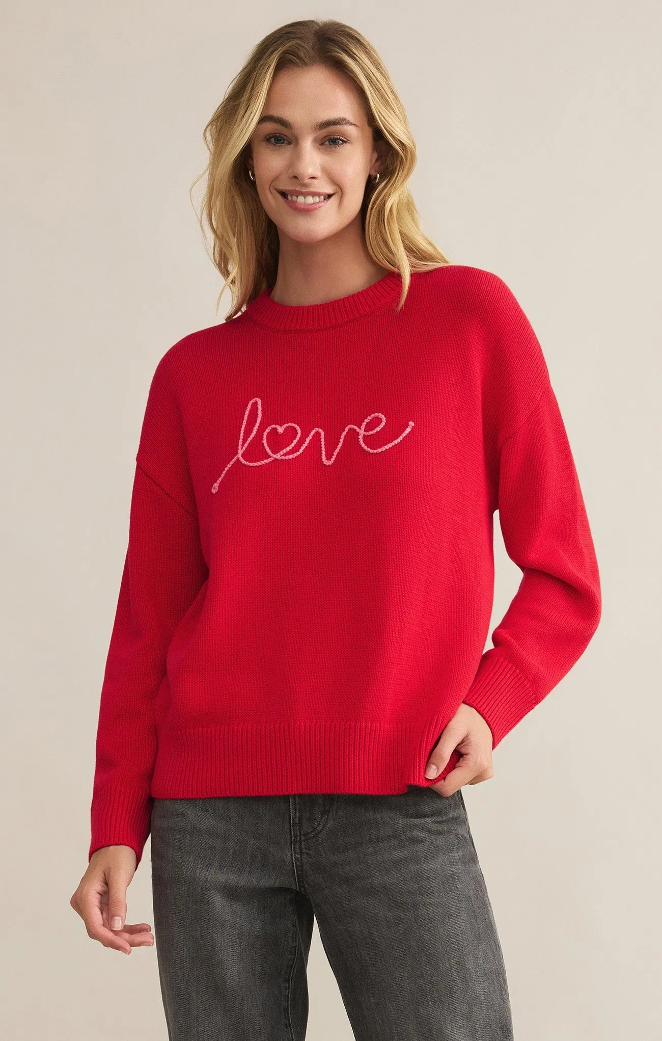 Love Notes Boyfriend Sweater sold by Z Supply