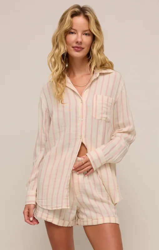 Saturday Stripe Gauze Shirt sold by Z Supply