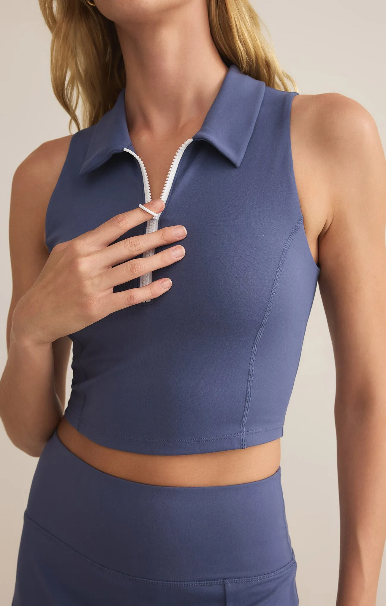 Never Better Half Zip Crop Top sold by Z Supply product image thumbnail 5