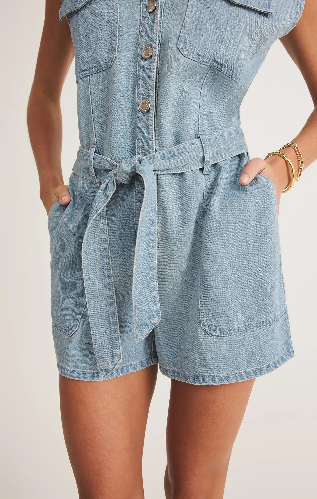 Dash Luxe Soft Denim Romper sold by Z Supply product image thumbnail 5