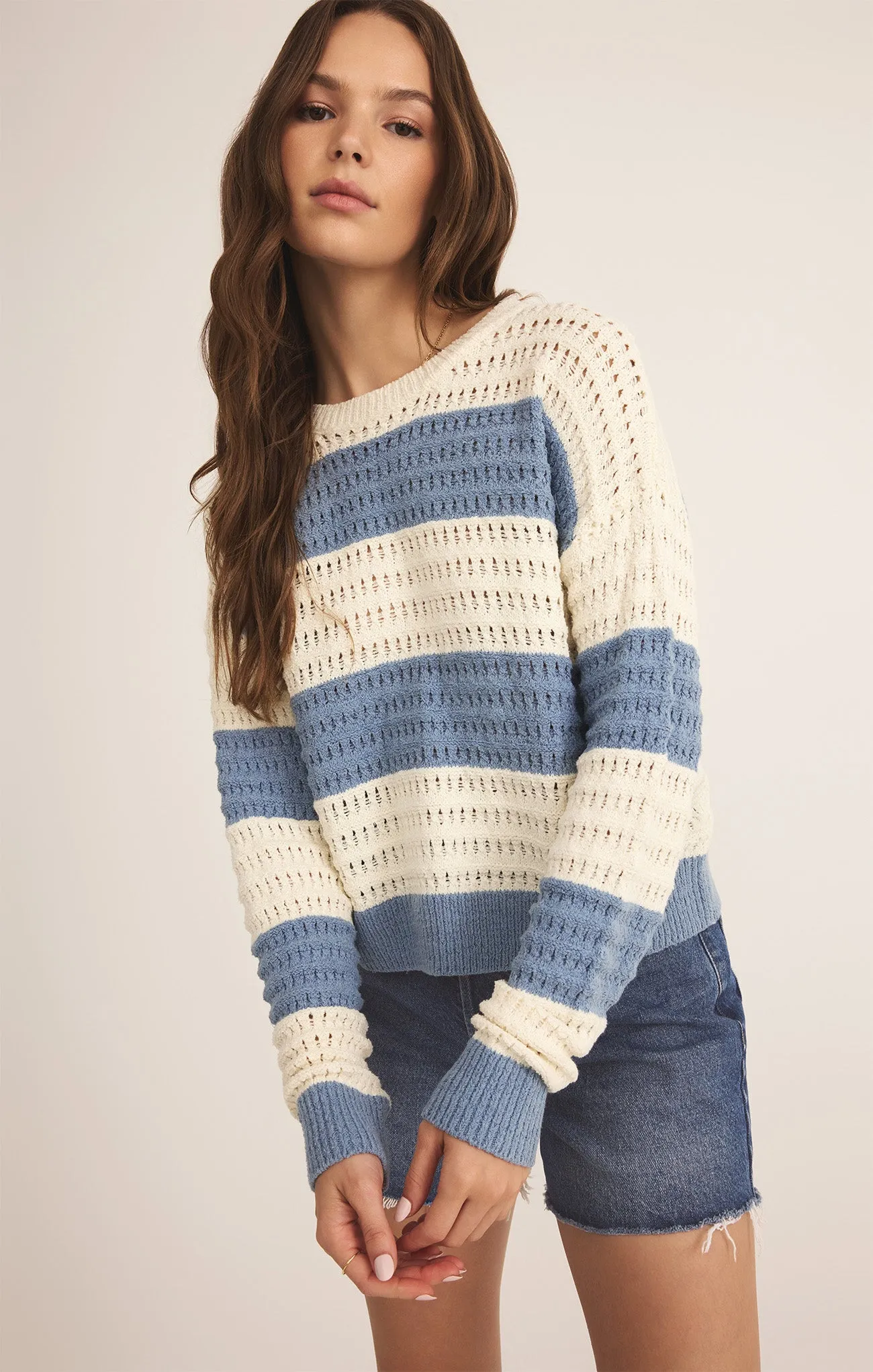 Bonaparte Stripe Crochet Sweater sold by Z Supply product image thumbnail 5