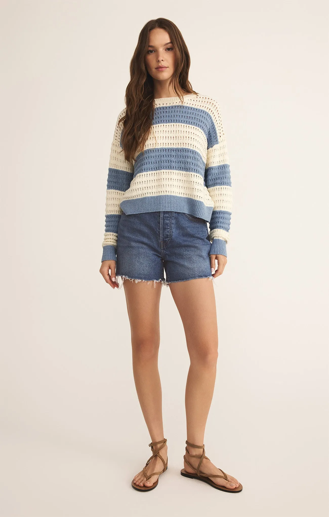 Bonaparte Stripe Crochet Sweater sold by Z Supply product image thumbnail 4