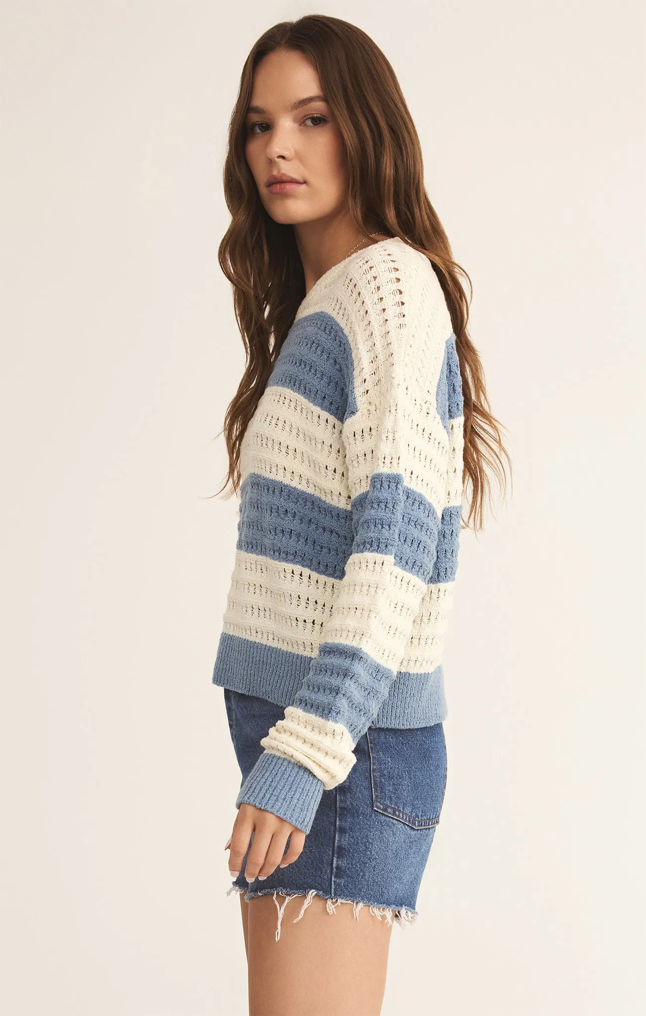 Bonaparte Stripe Crochet Sweater sold by Z Supply product image thumbnail 3