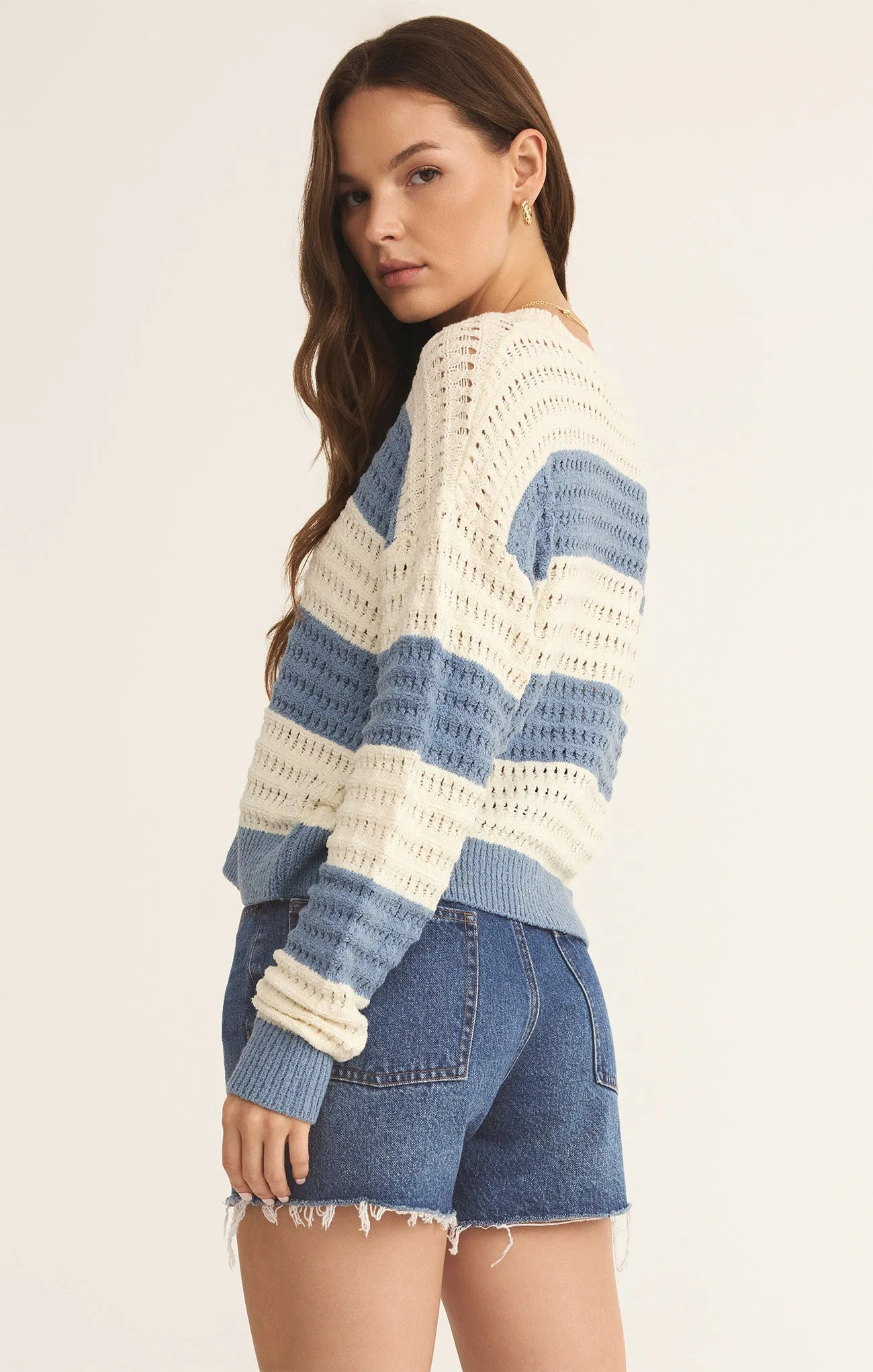 Bonaparte Stripe Crochet Sweater sold by Z Supply product image thumbnail 2