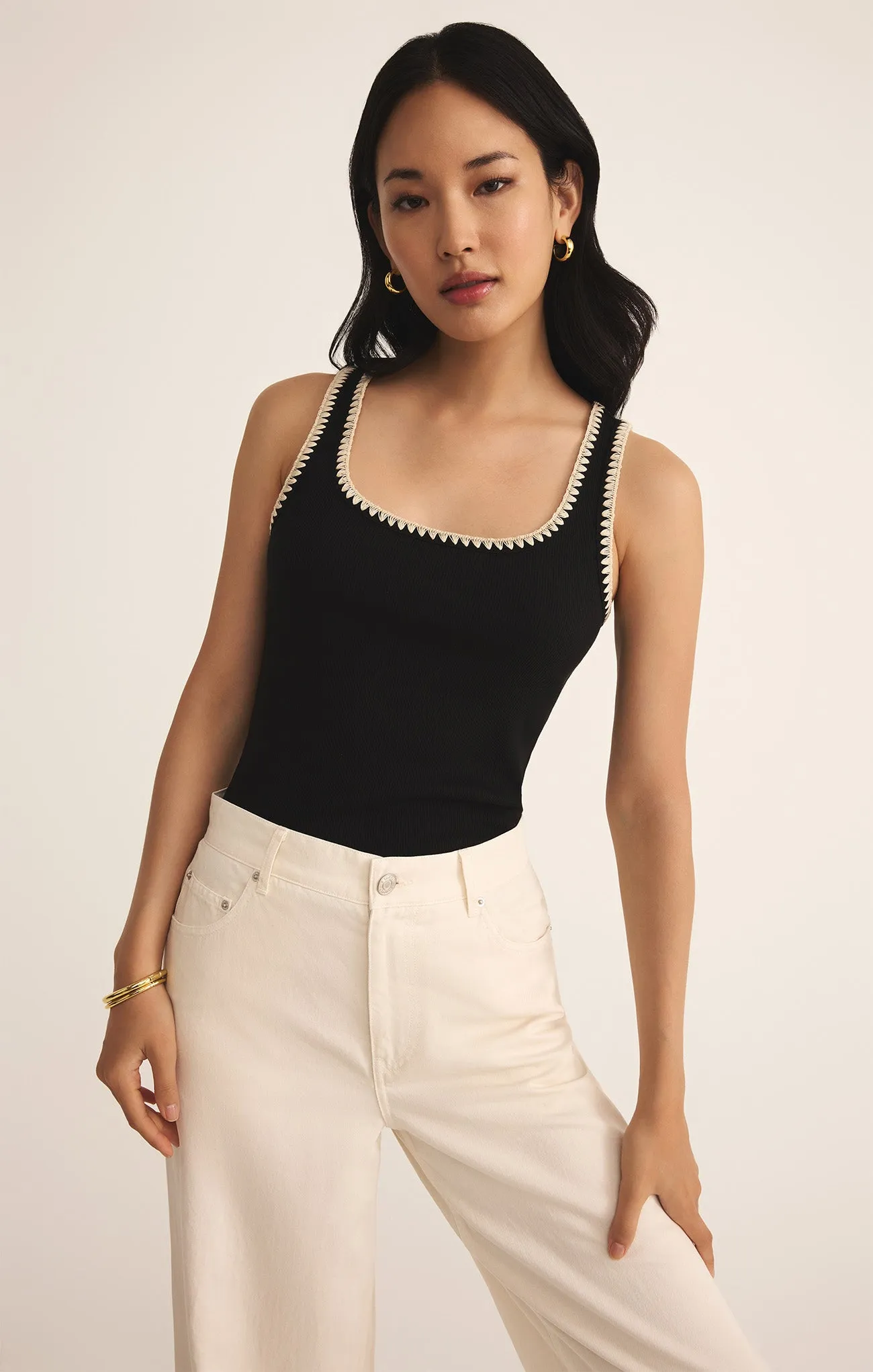 Jaidynn Whipstitch Rib Tank sold by Z Supply