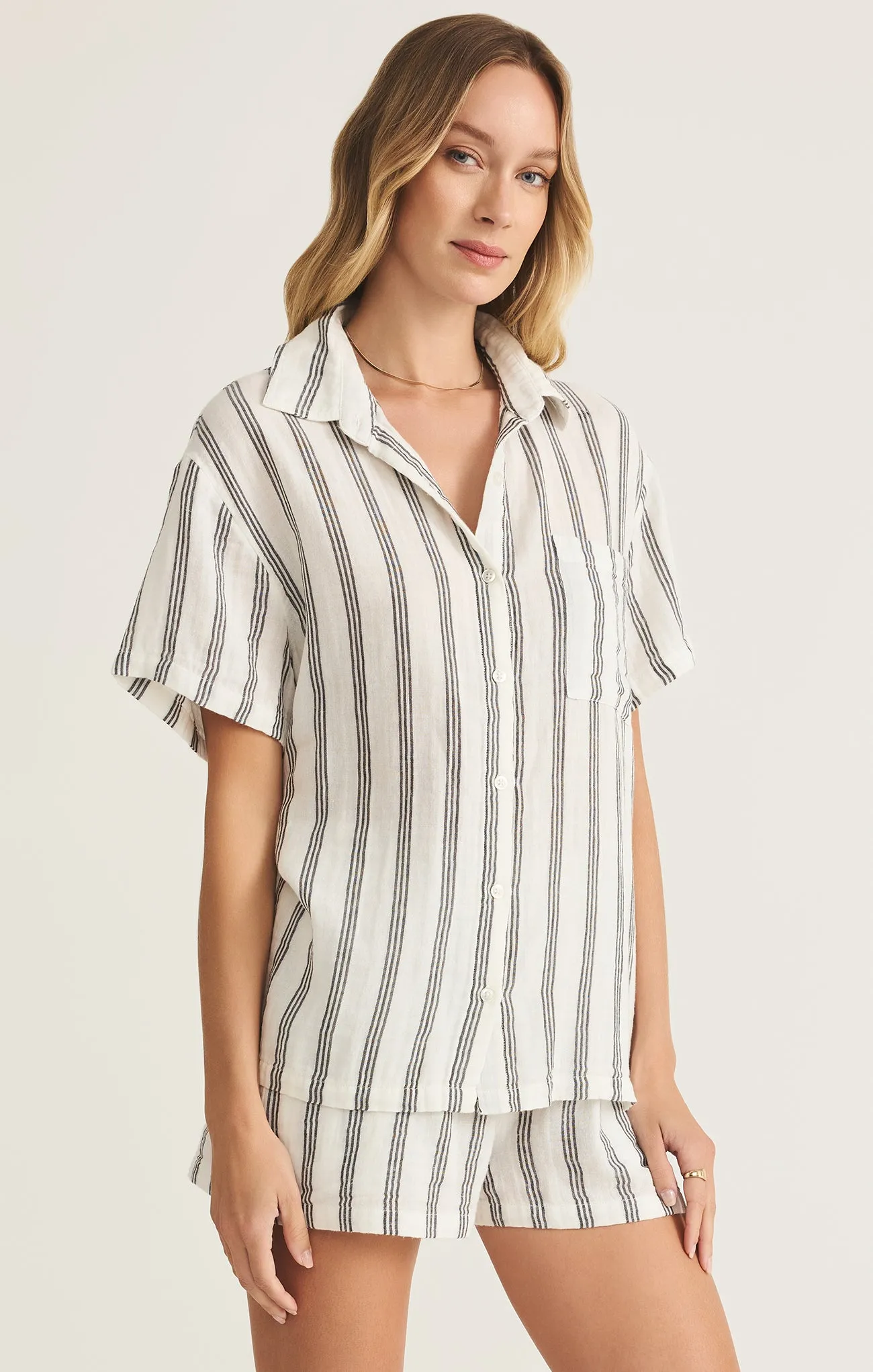 Seascape Stripe Gauze Shirt sold by Z Supply product image thumbnail 3