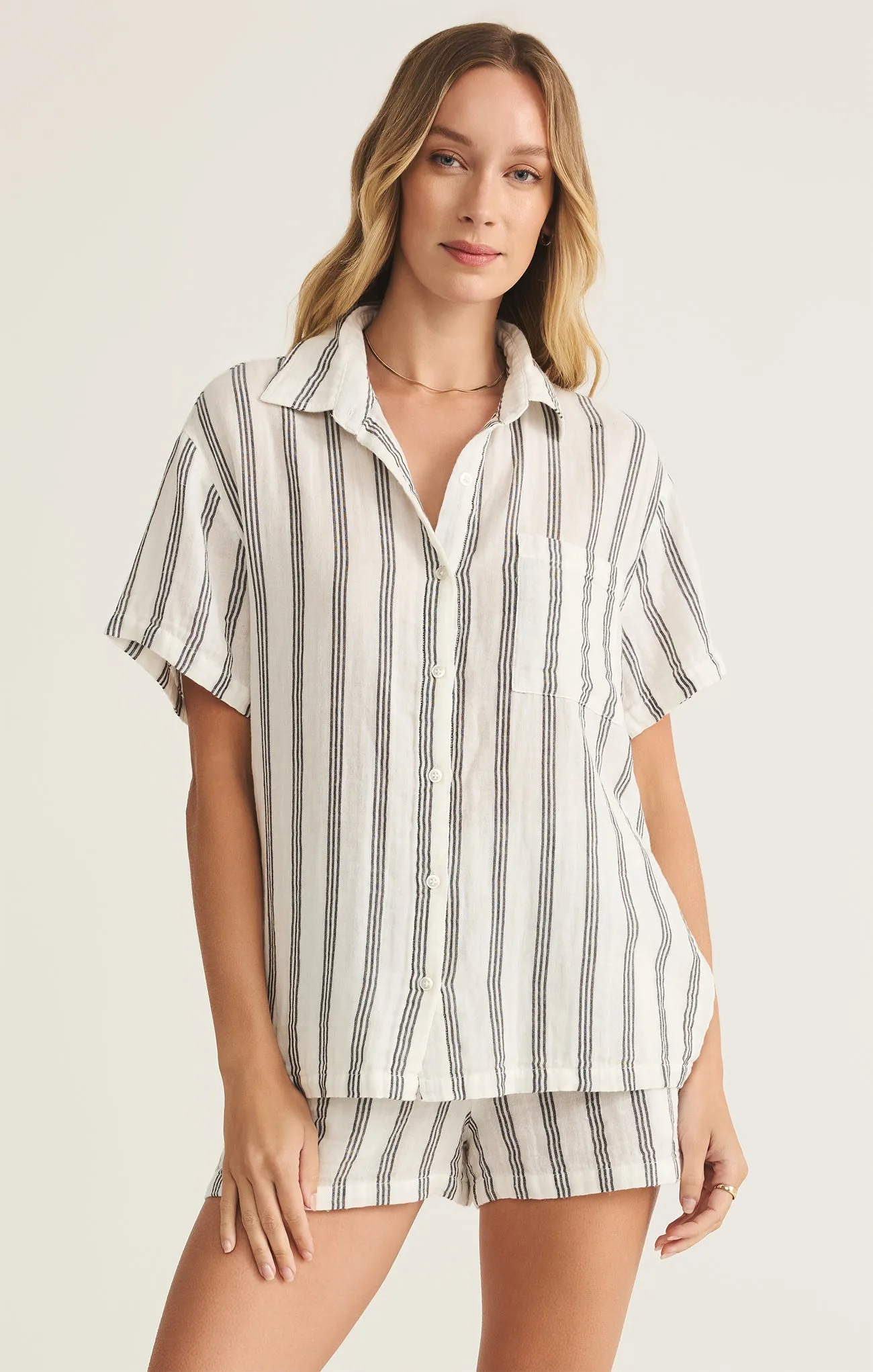 Seascape Stripe Gauze Shirt sold by Z Supply