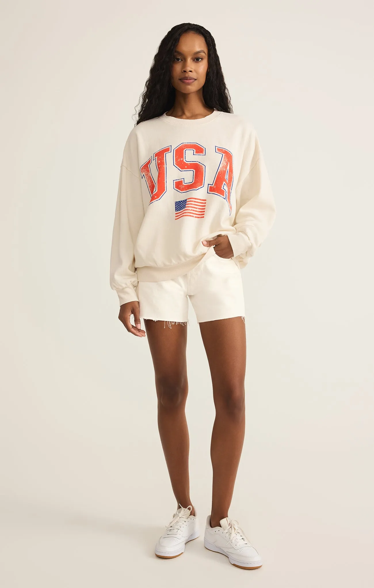 Flag Sunday Sweatshirt sold by Z Supply product image thumbnail 4