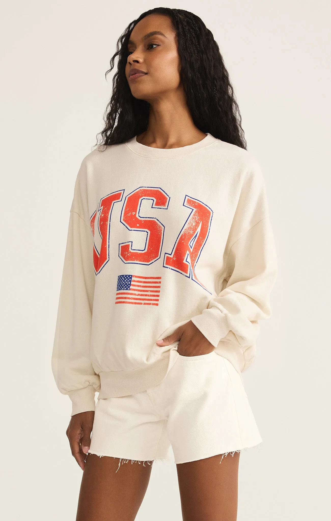 Flag Sunday Sweatshirt sold by Z Supply product image thumbnail 3