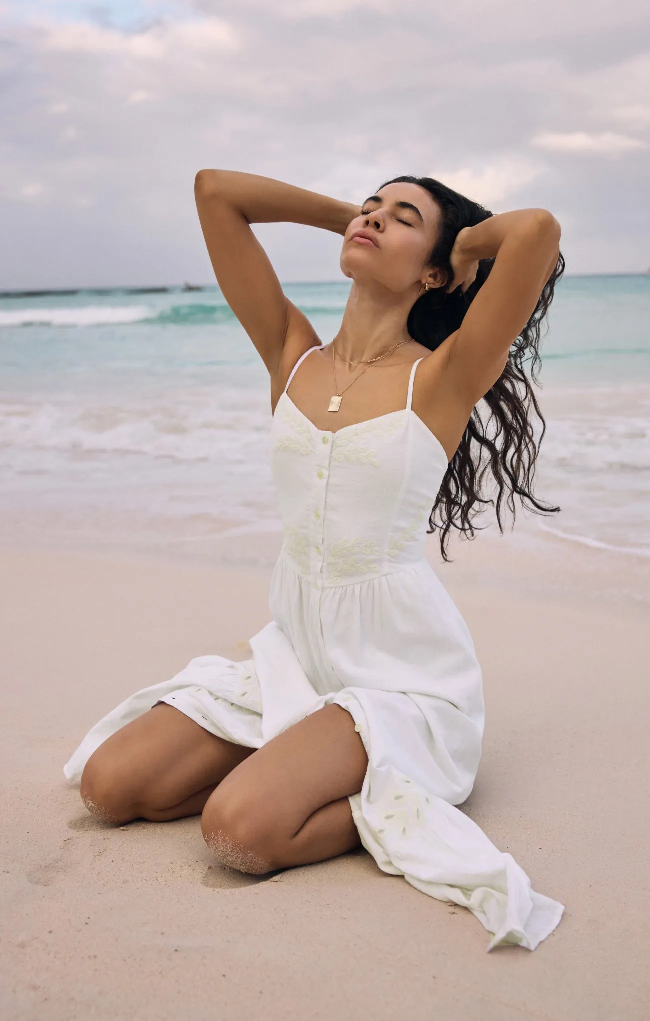 Citadelle Embroidered Linen Maxi Dress sold by Z Supply product image thumbnail 2