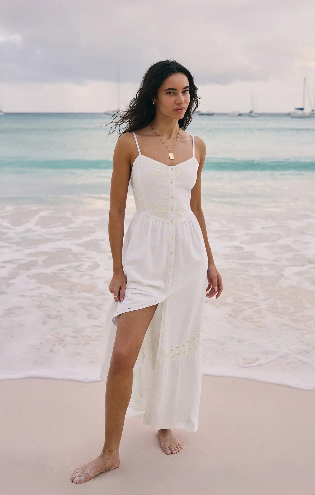 Citadelle Embroidered Linen Maxi Dress sold by Z Supply