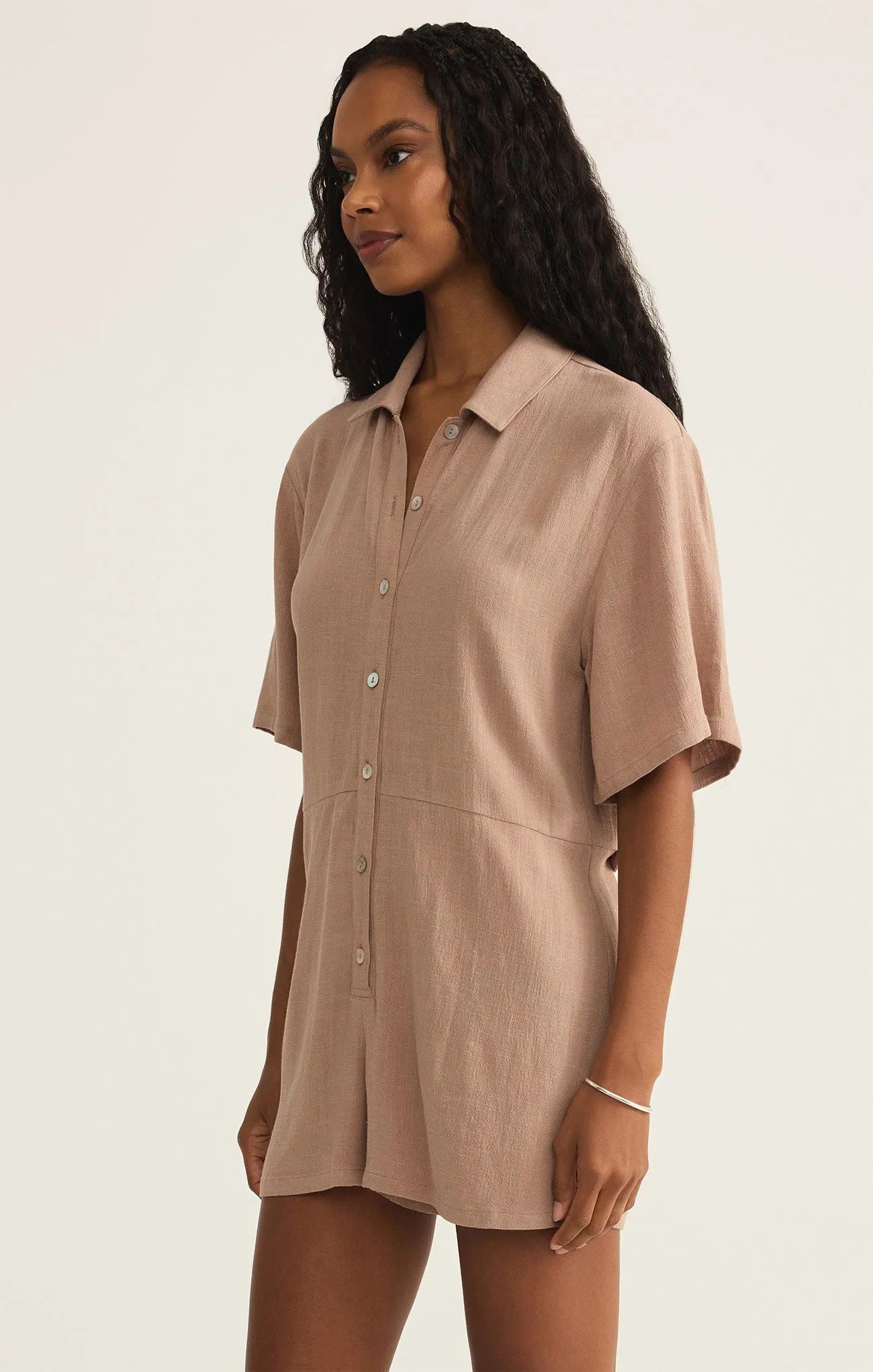 Marcell Button Up Romper sold by Z Supply product image thumbnail 3
