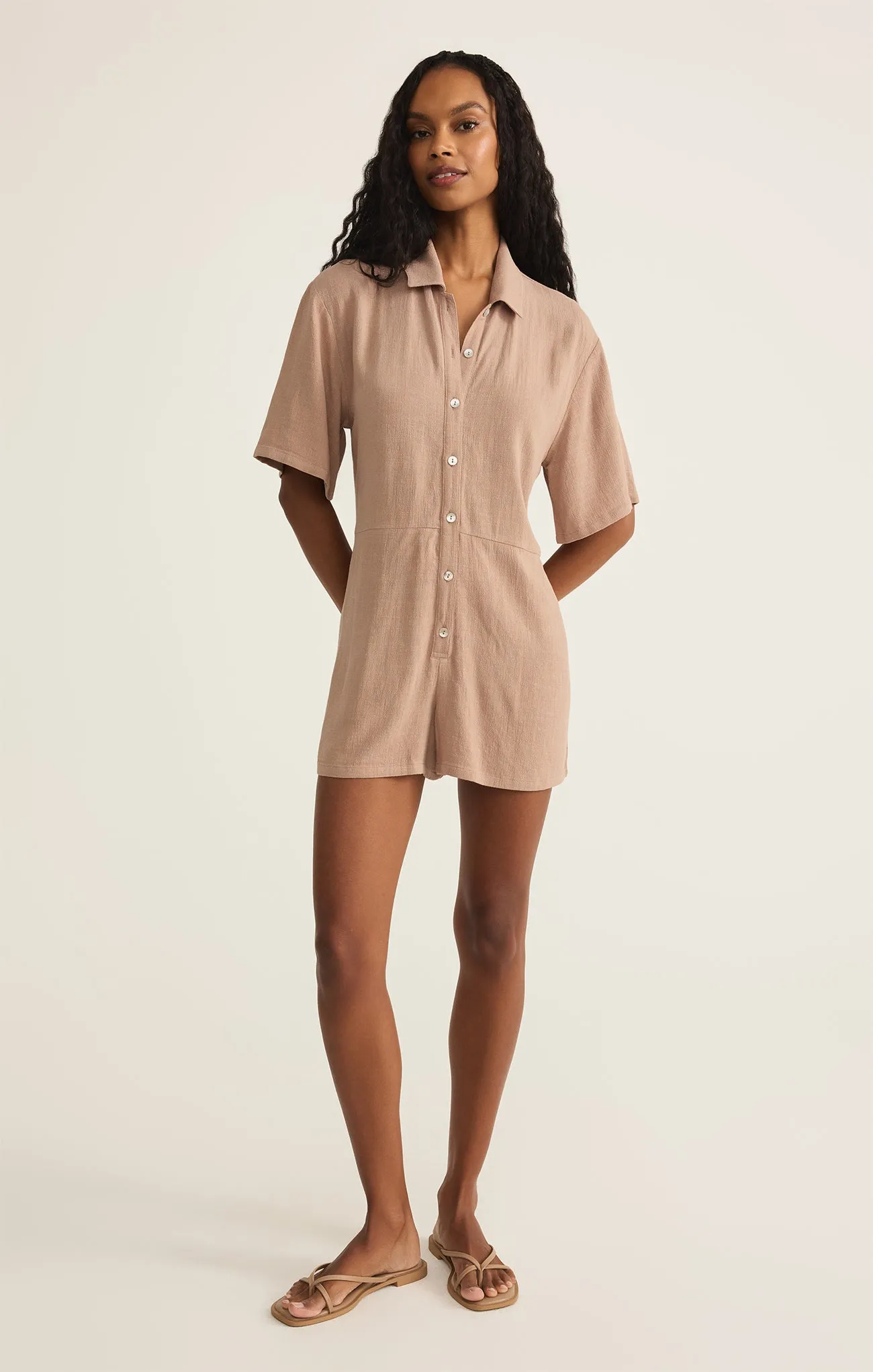 Marcell Button Up Romper sold by Z Supply product image thumbnail 4