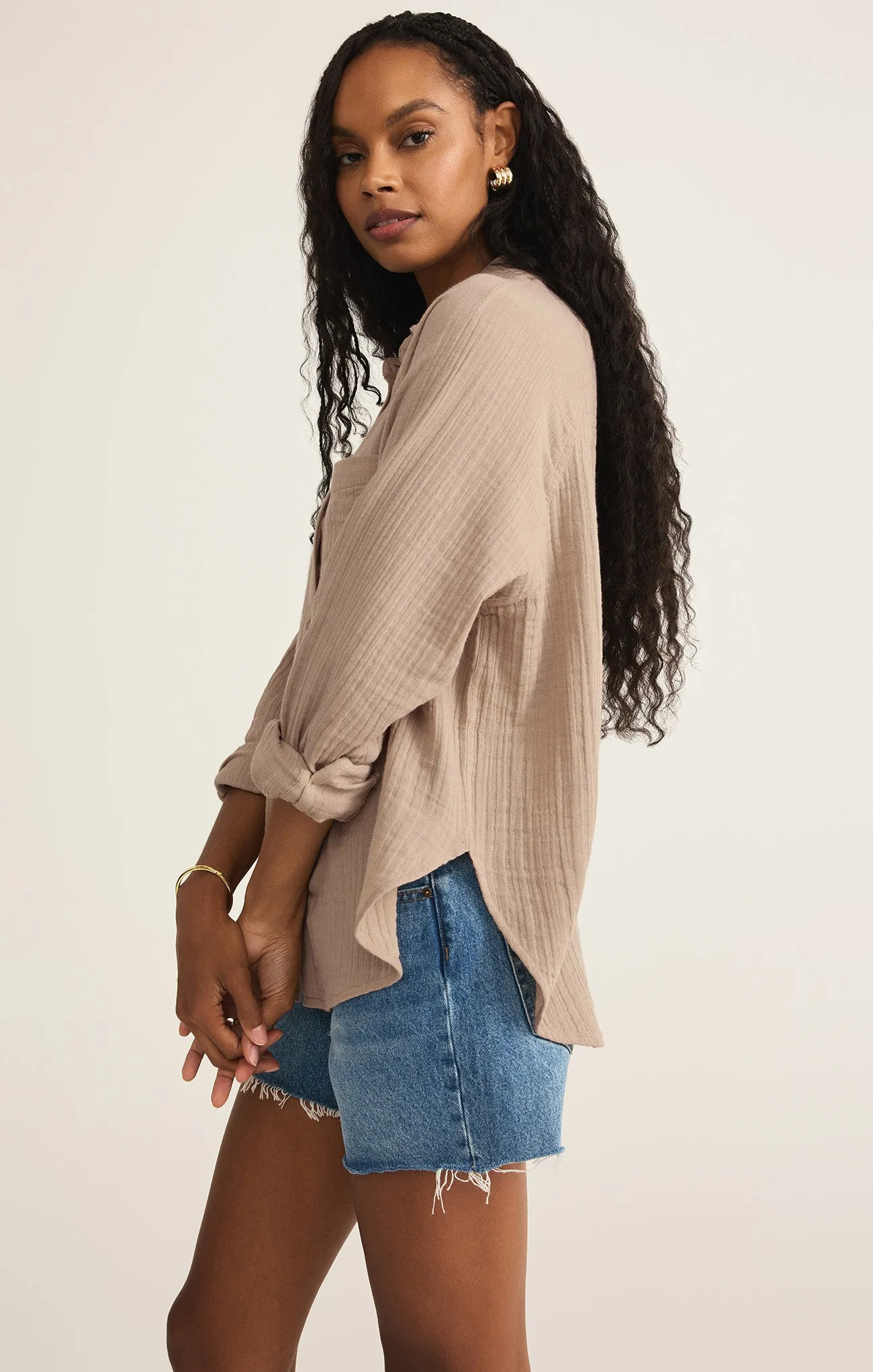 Perfect Airy Gauze Button Up sold by Z Supply product image thumbnail 5