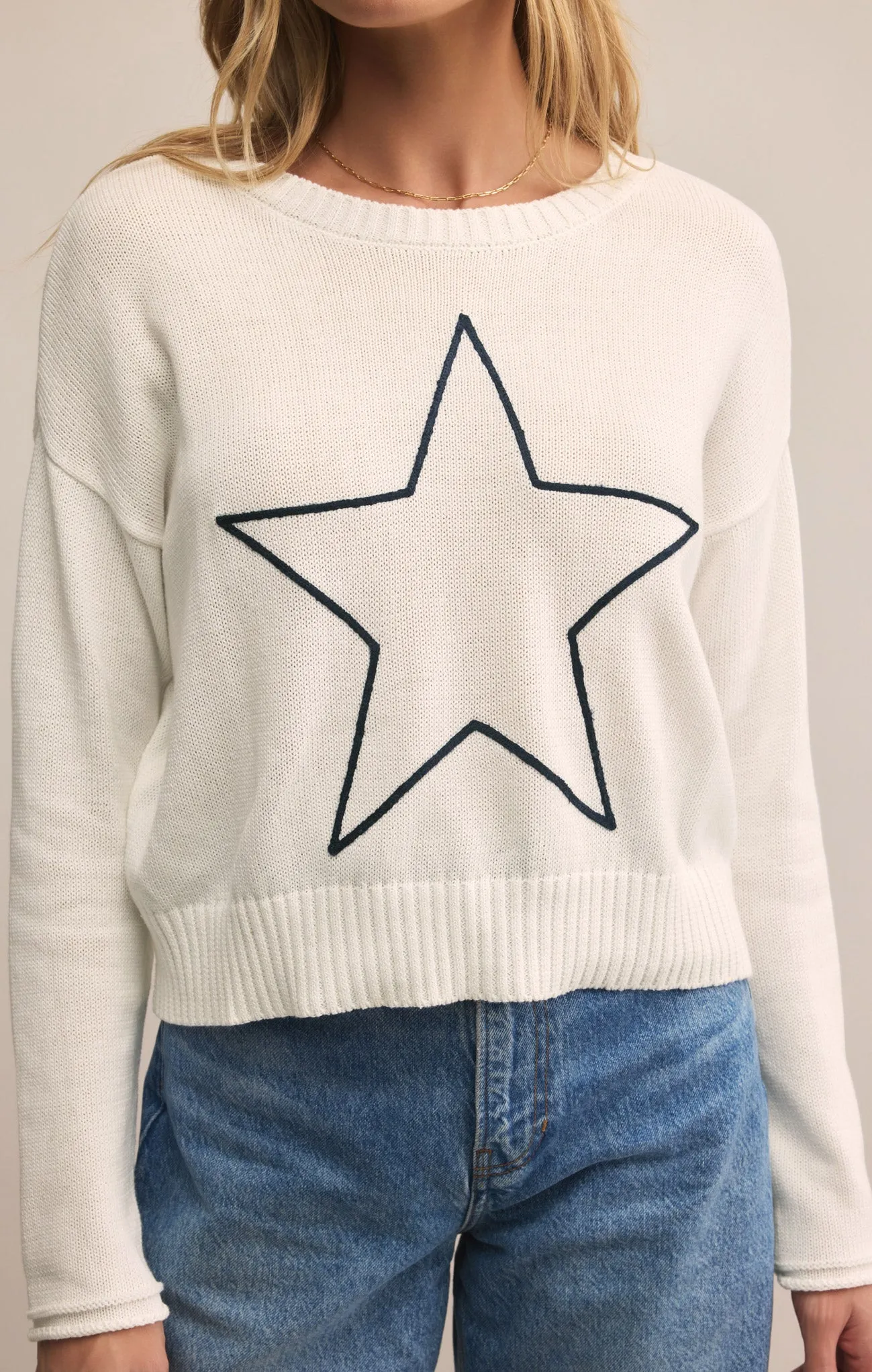 Sienna Lucky Star Embroidered Sweater sold by Z Supply product image thumbnail 5