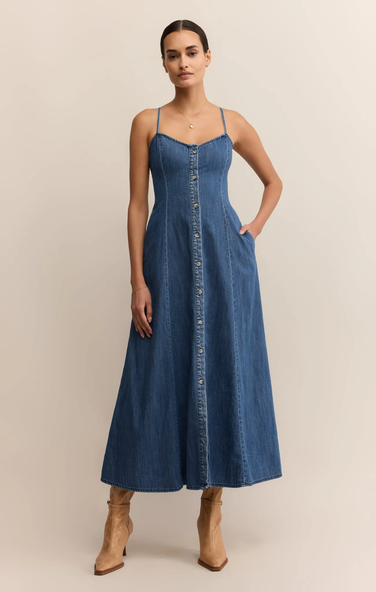 Angel Eyes Denim Midi Dress sold by Z Supply product image thumbnail 3