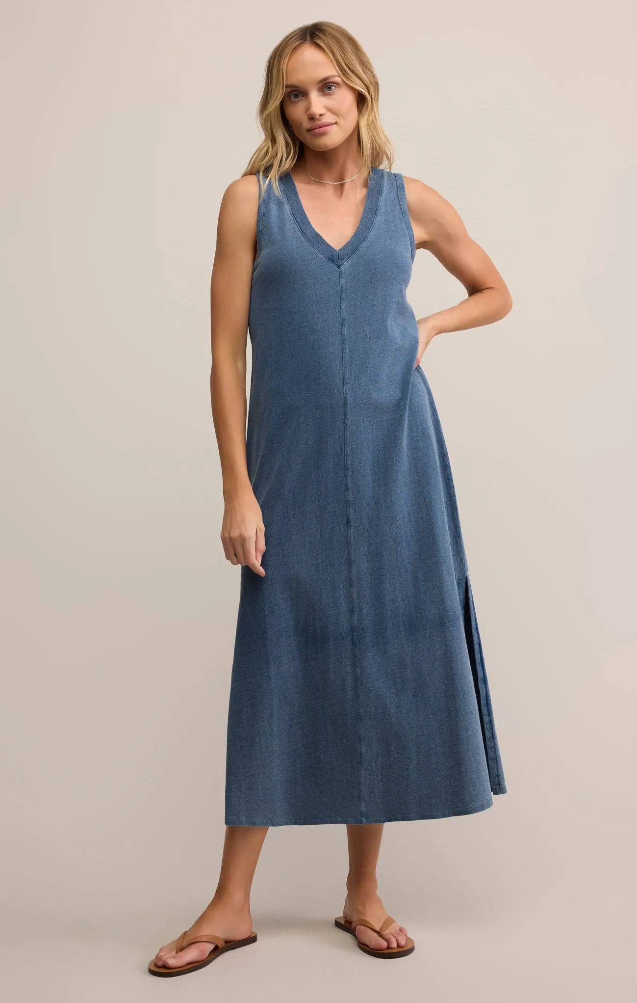 Coastline Jersey Denim Midi Dress sold by Z Supply