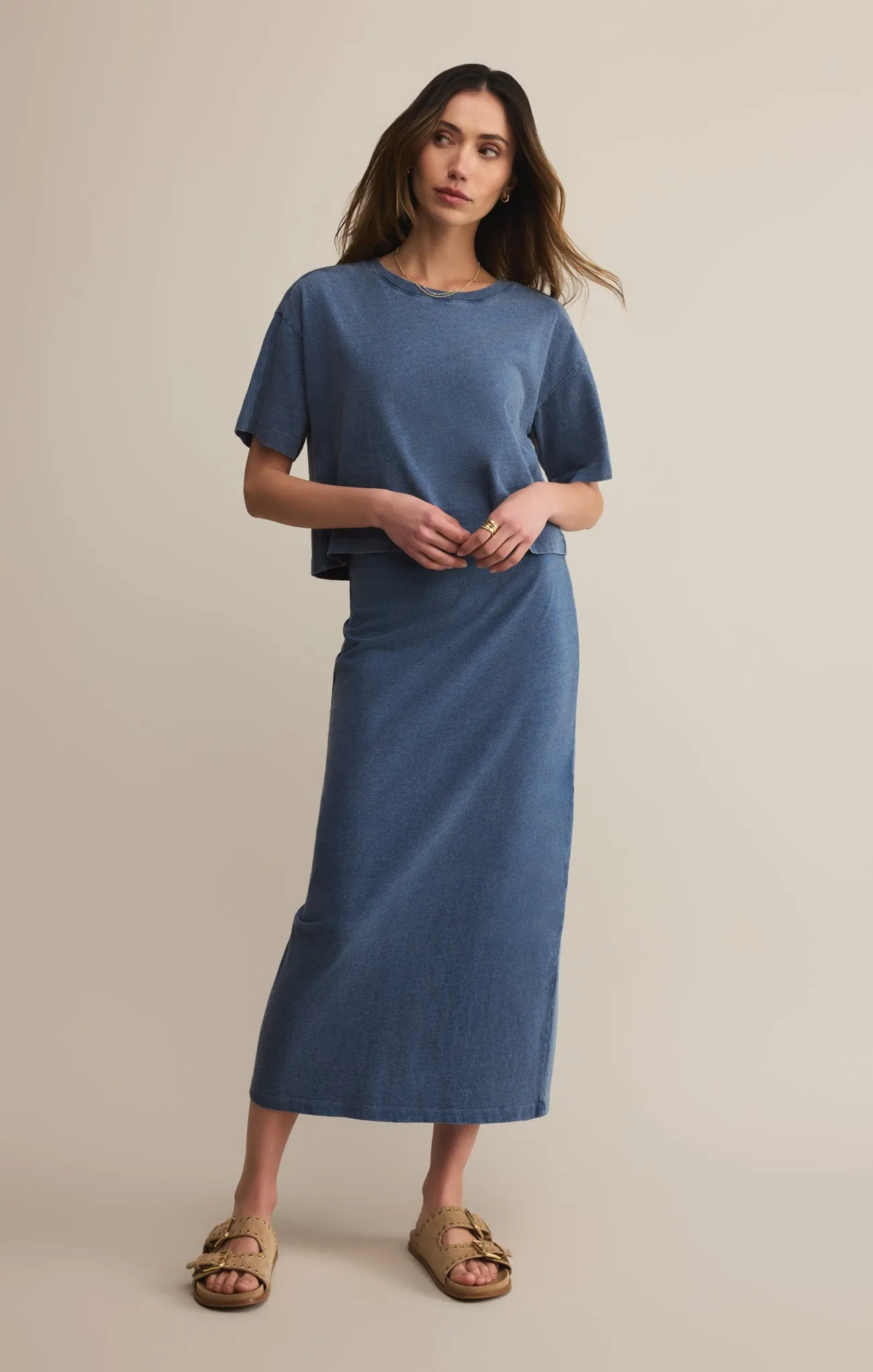 On The Go Jersey Denim Tee sold by Z Supply product image thumbnail 4