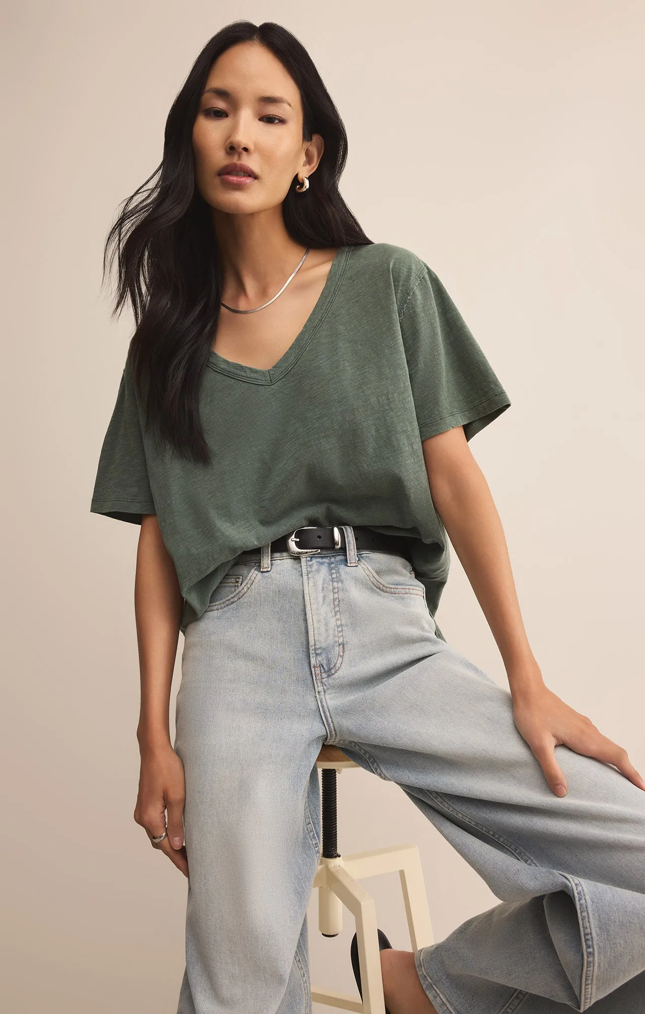 Lively Slub V-Neck Tee sold by Z Supply product image thumbnail 4