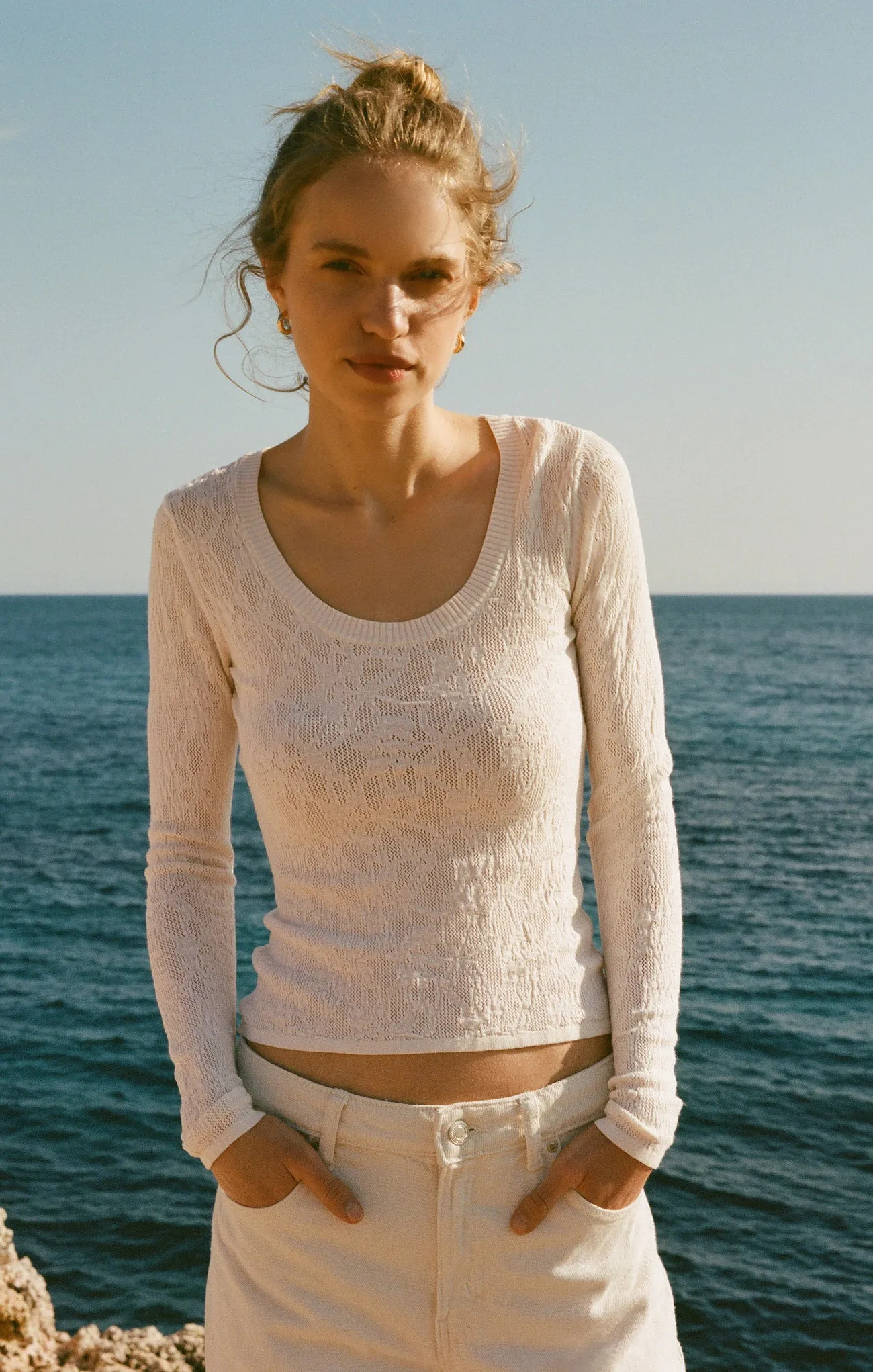 Tibi Scoop Mesh Top sold by Z Supply