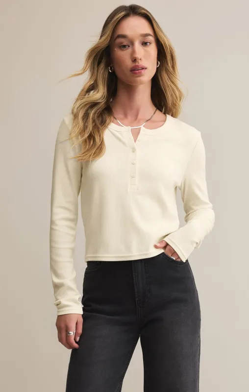 Ferris Cropped Henley Top sold by Z Supply