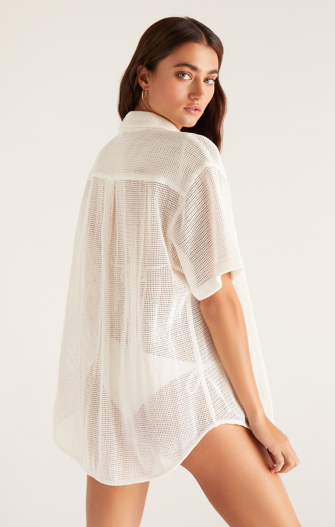 Beach Days Mesh Button Up Shirt sold by Z Supply product image thumbnail 5