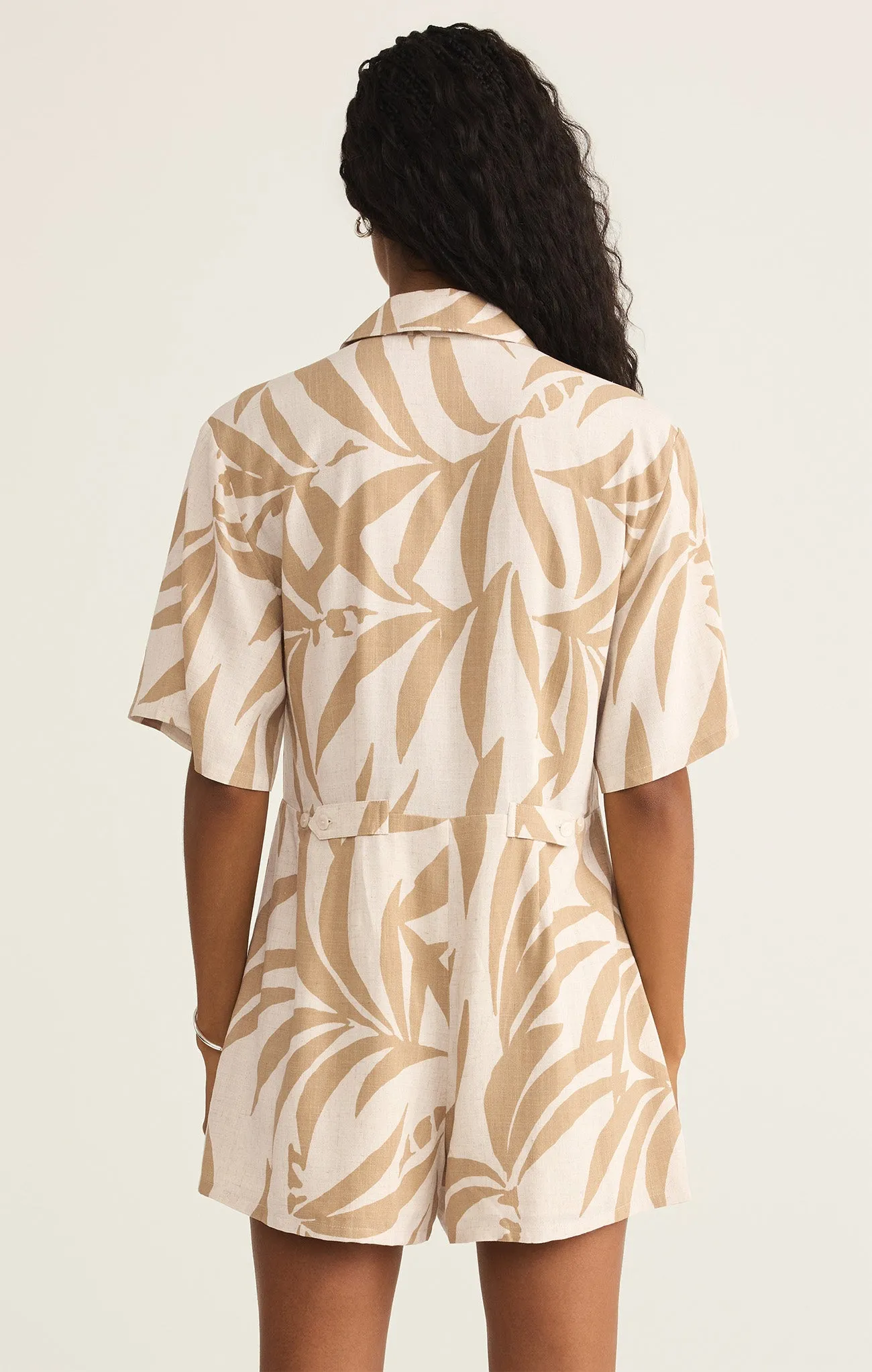 Marcell Palm Button Up Romper sold by Z Supply product image thumbnail 3