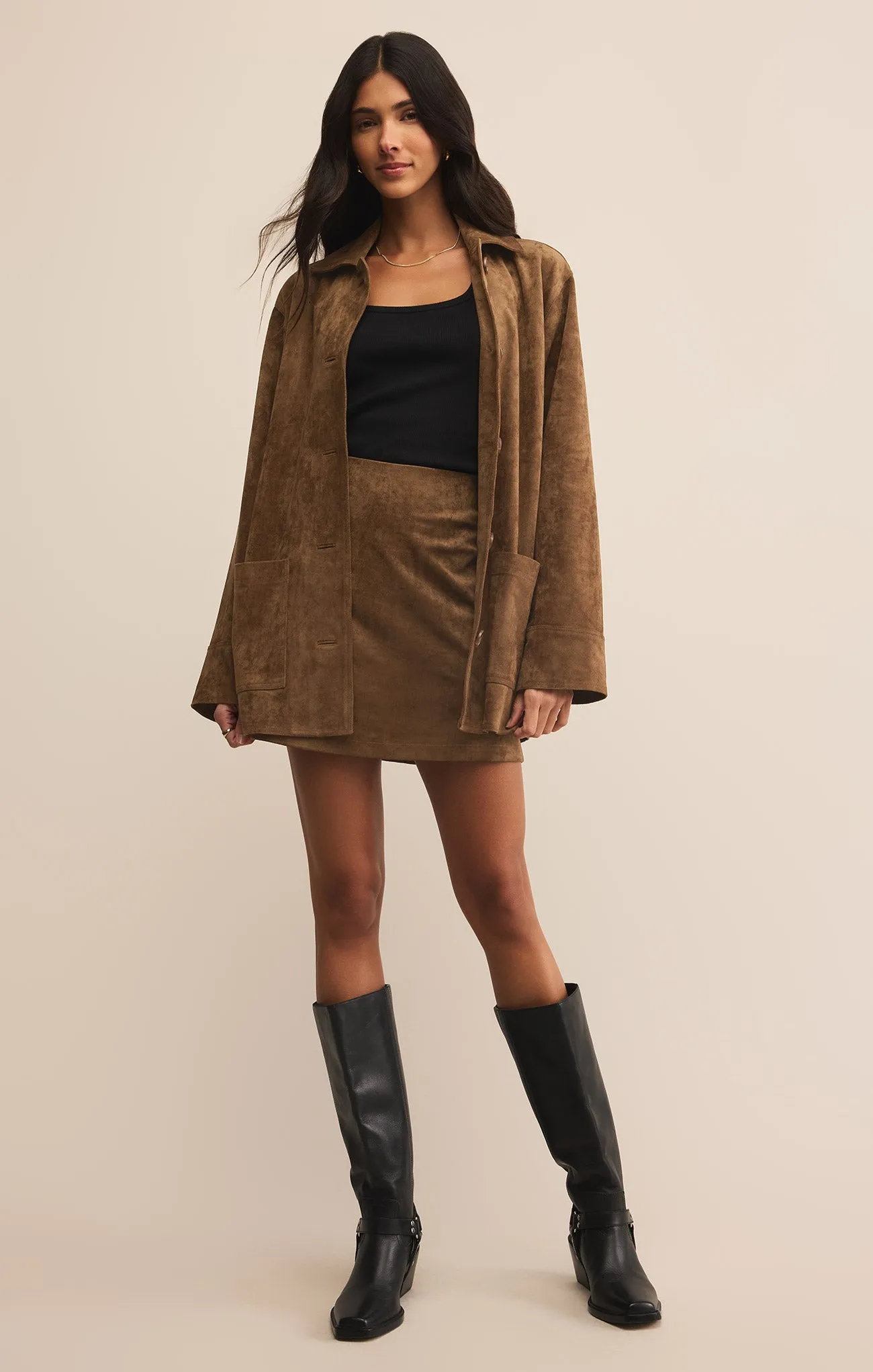 Ciera Faux Suede Mini Skirt sold by Z Supply product image thumbnail 5