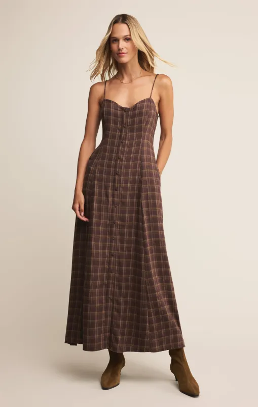 Angel Eyes Plaid Midi Dress made by Z Supply