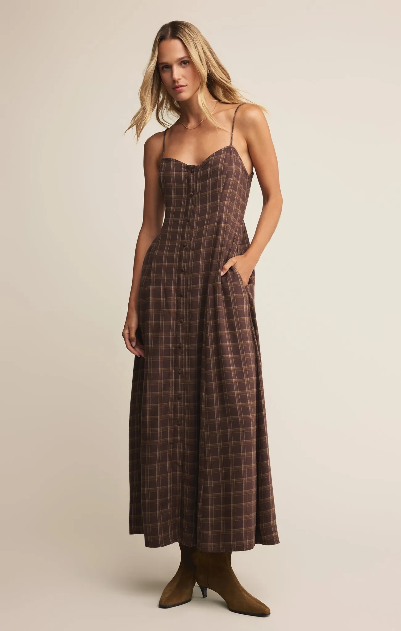Angel Eyes Plaid Midi Dress sold by Z Supply product image thumbnail 4