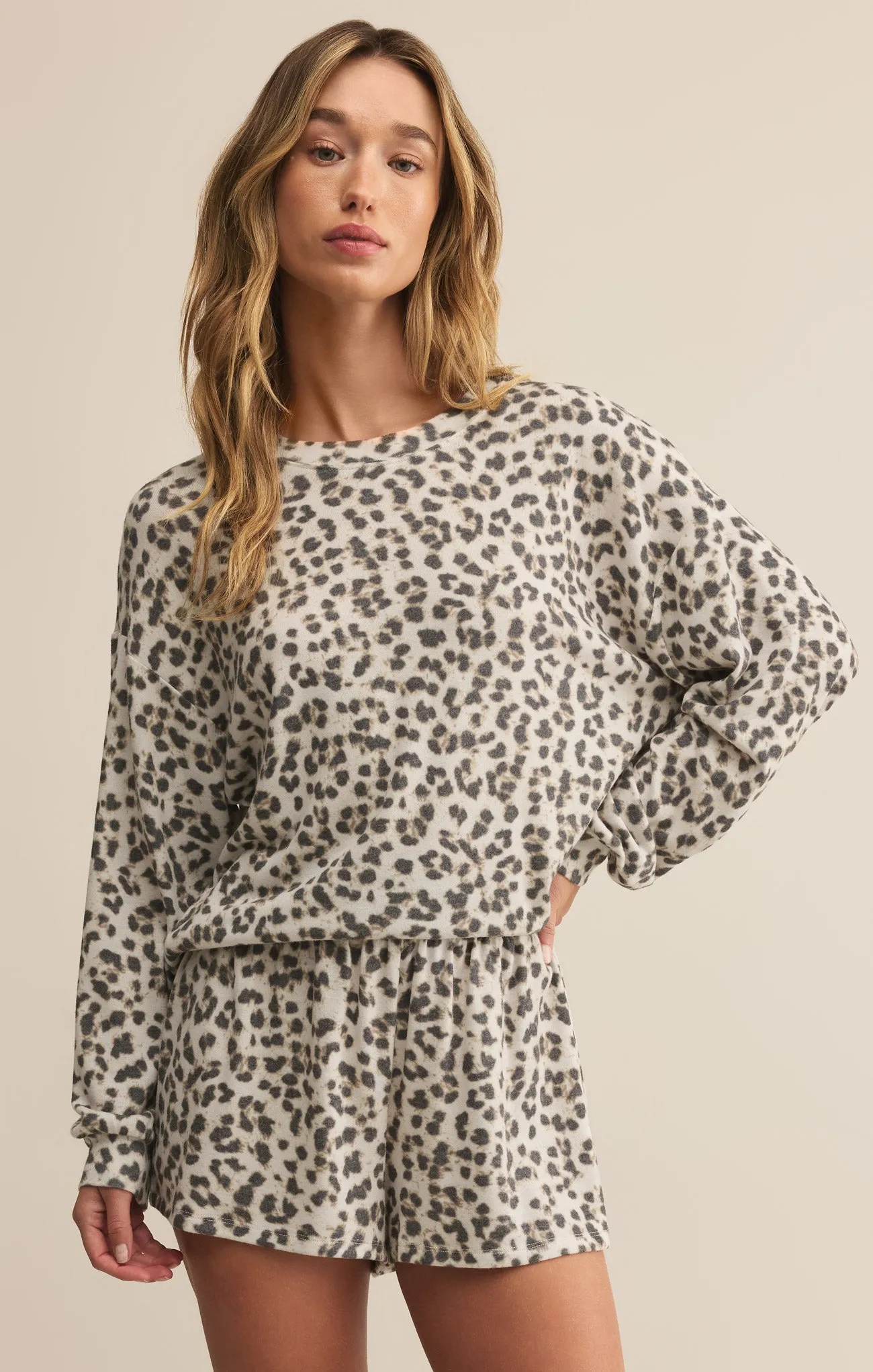 Luxe Leopard Long Sleeve Top sold by Z Supply