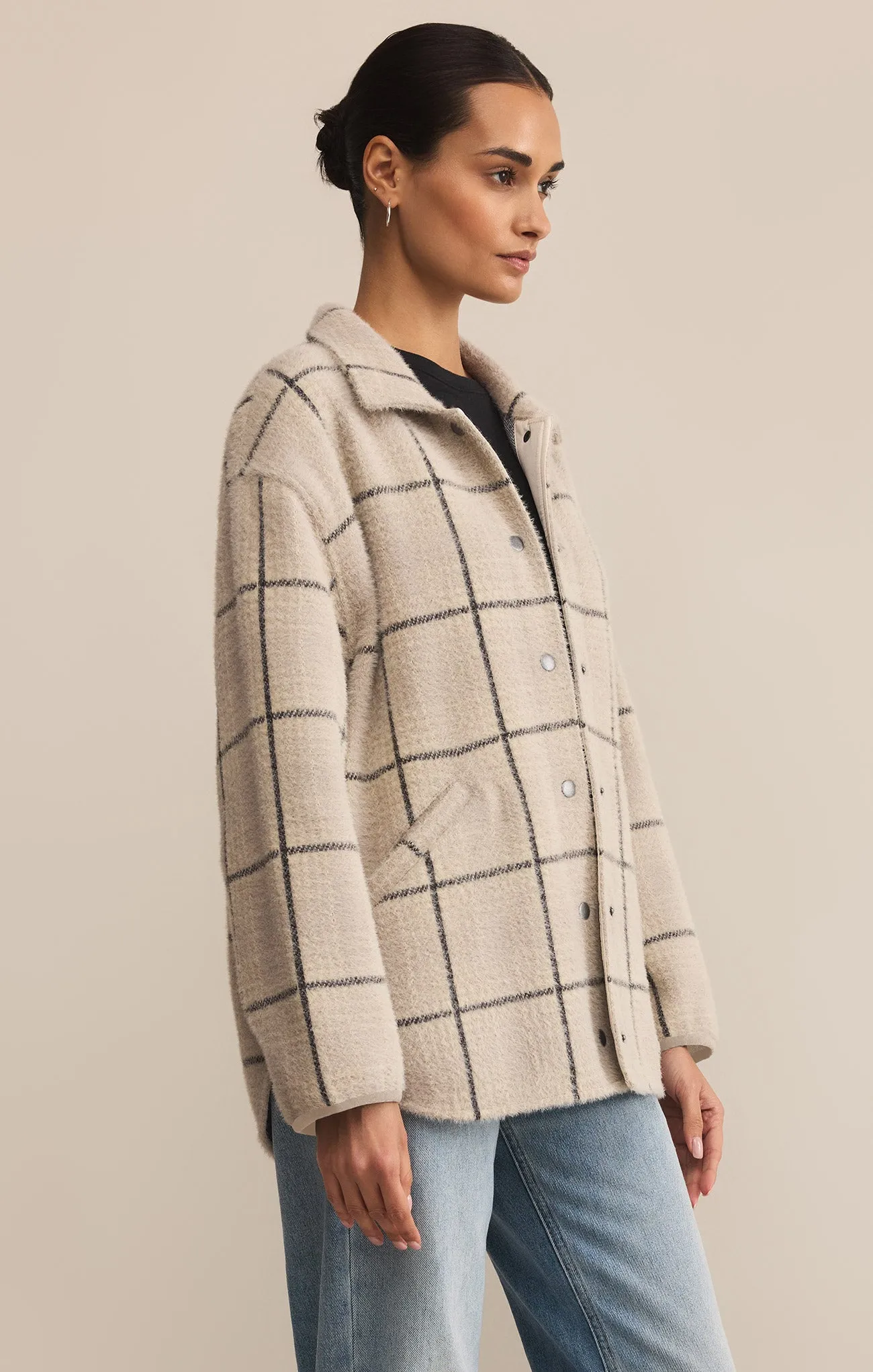 Bronx Plaid Sweater Knit Jacket sold by Z Supply product image thumbnail 3